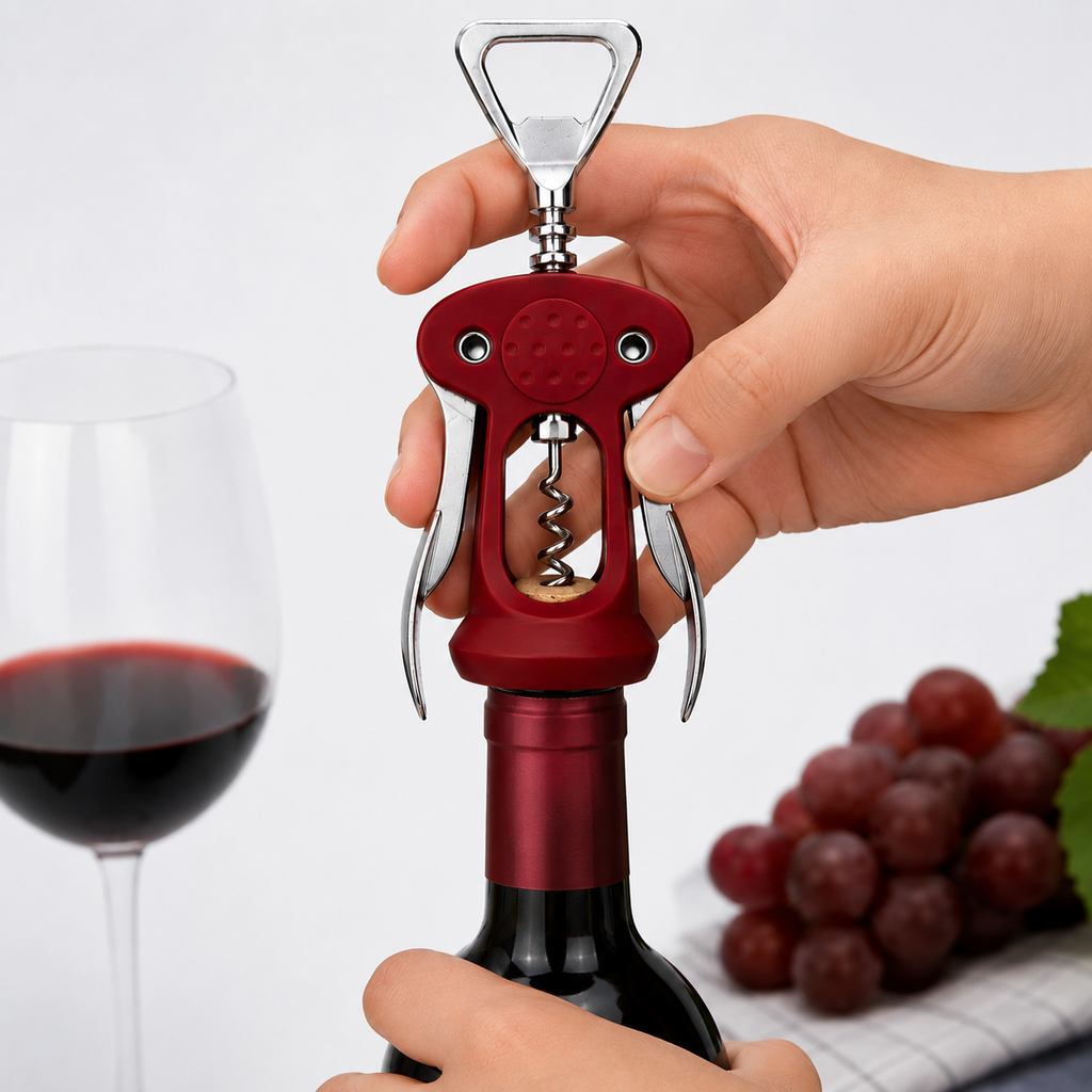Premium Wing Corkscrew Wine Bottle Opener – Red or Black