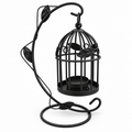 Vintage Birdcage Tealight Candle Holder with Stand – Black or Ivory