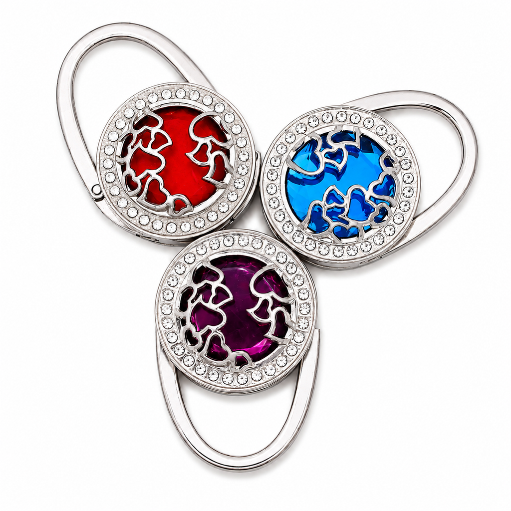 Luxe Crystal Foldable Purse Hook – Elegant Handbag Hanger