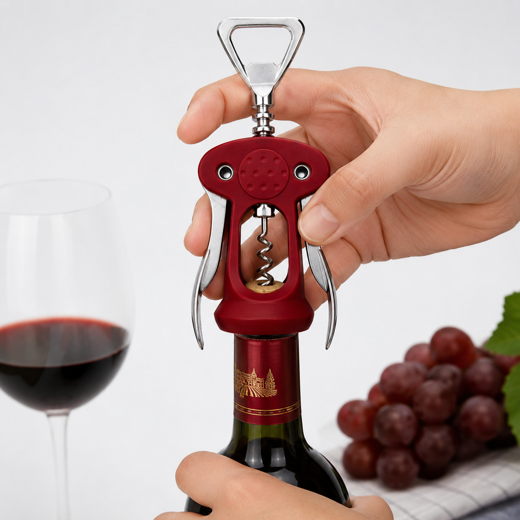 Premium Wing Corkscrew Wine Bottle Opener – Red or Black