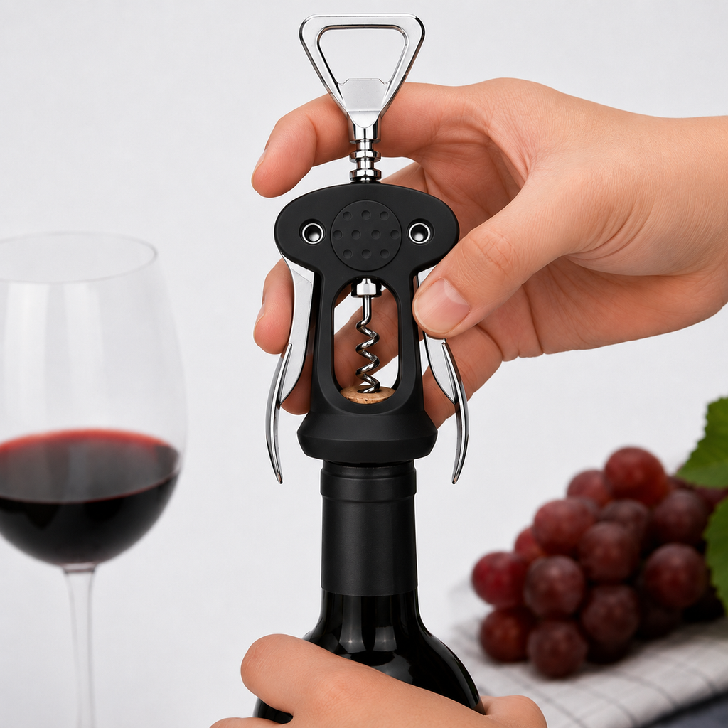 Premium Wing Corkscrew Wine Bottle Opener – Red or Black