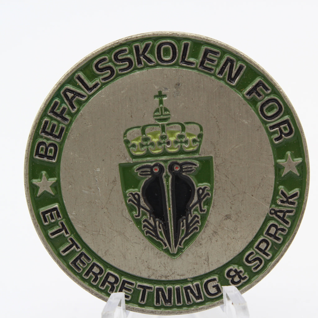 Norway Intelligence & Language NCO School Challenge Coin – Maj Gabrielsen (Green/Black)
