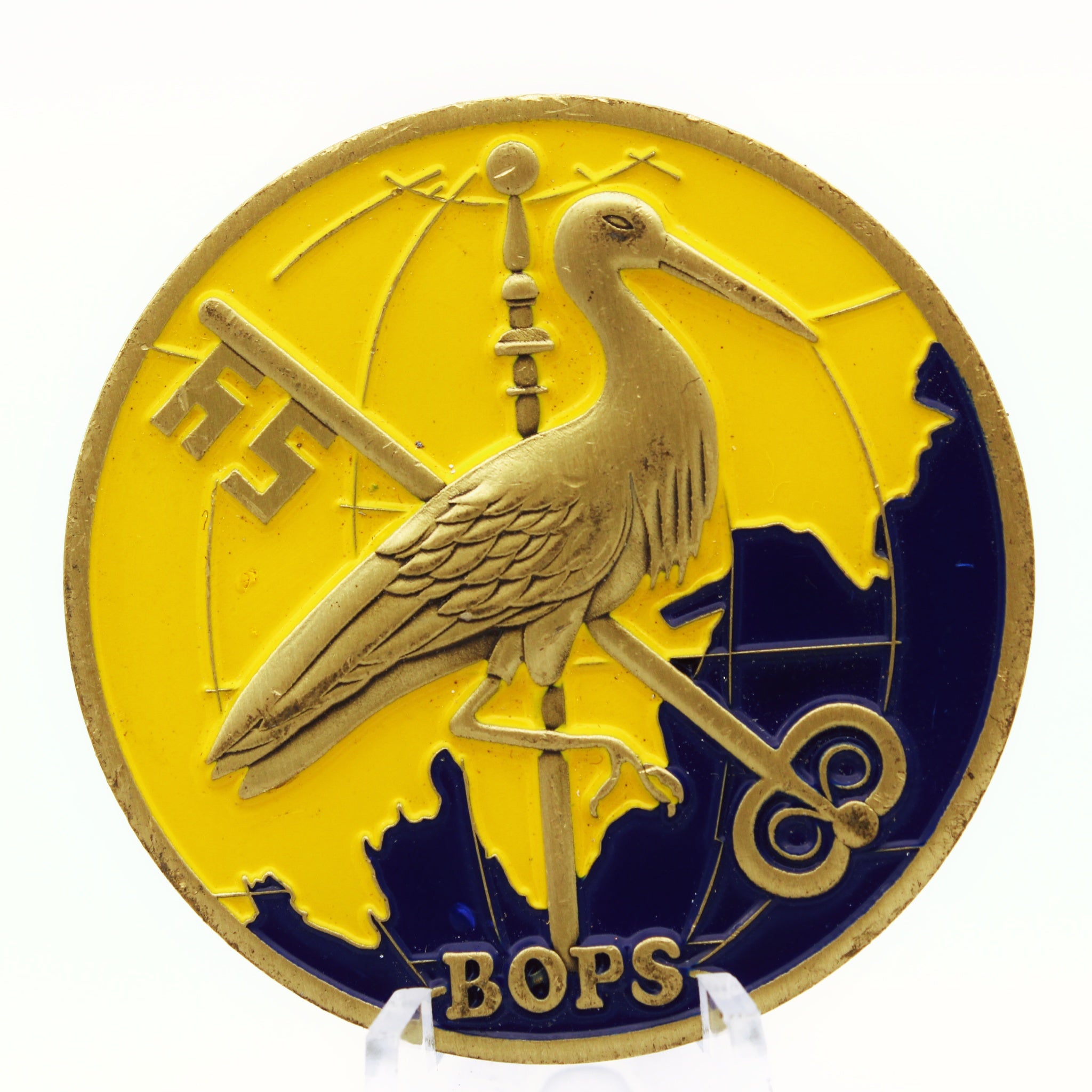 Netherlands Kingdom "Je Maintiendrai" BOPS Stork Keys Challenge Coin 2in Copper - Pre-Owned