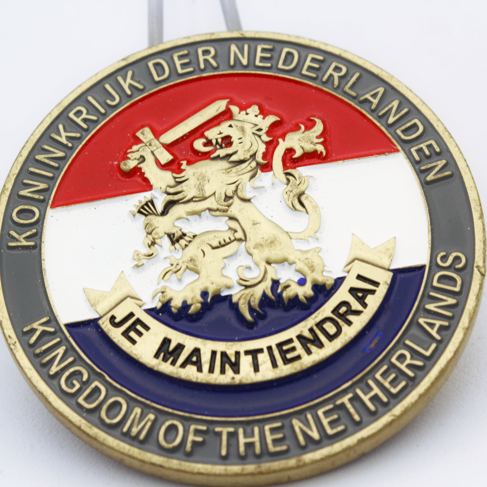 Netherlands Kingdom "Je Maintiendrai" BOPS Stork Keys Challenge Coin 2in Copper - Pre-Owned