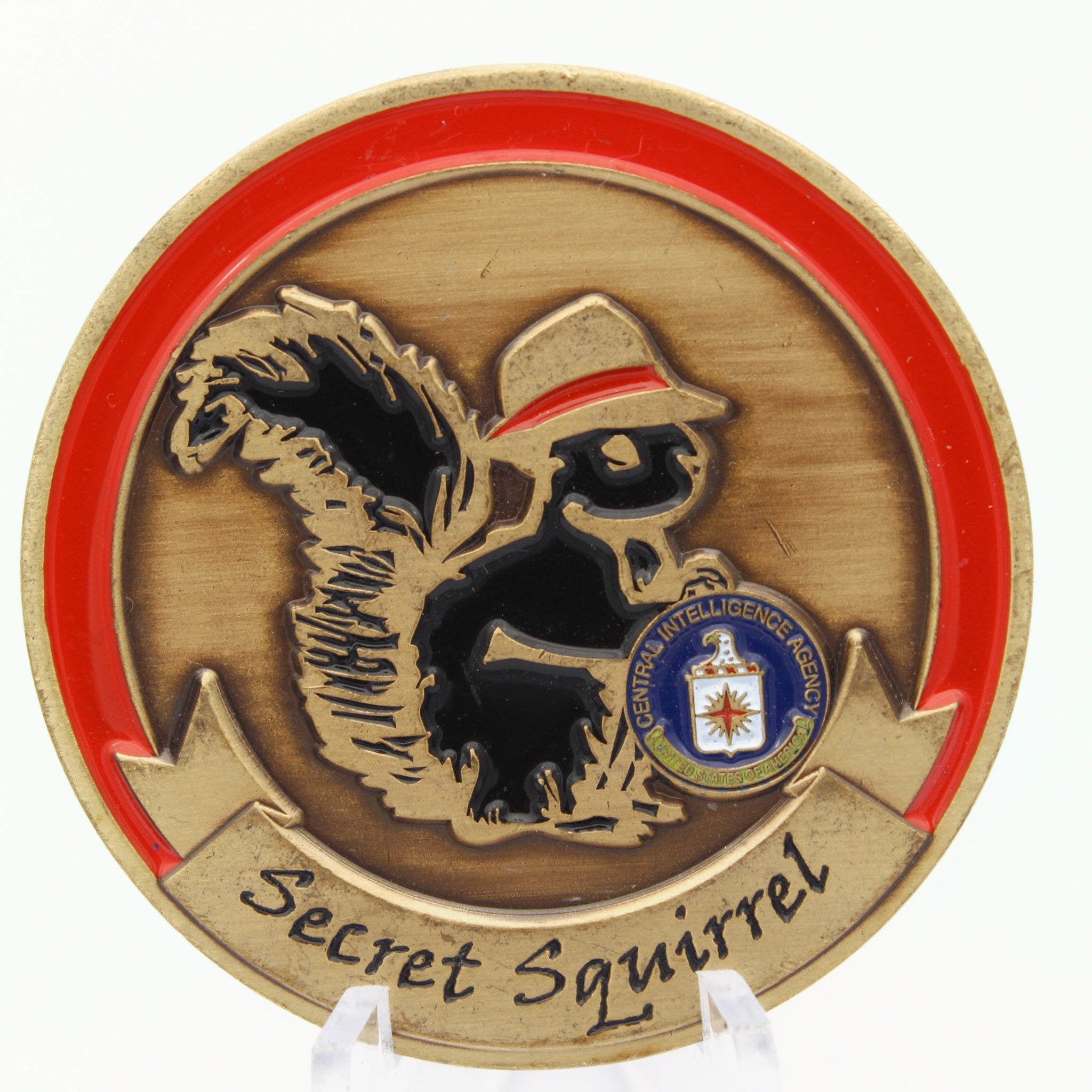 CIA “Secret Squirrel” Admit Nothing Deny Everything Challenge Coin 1.75in Copper