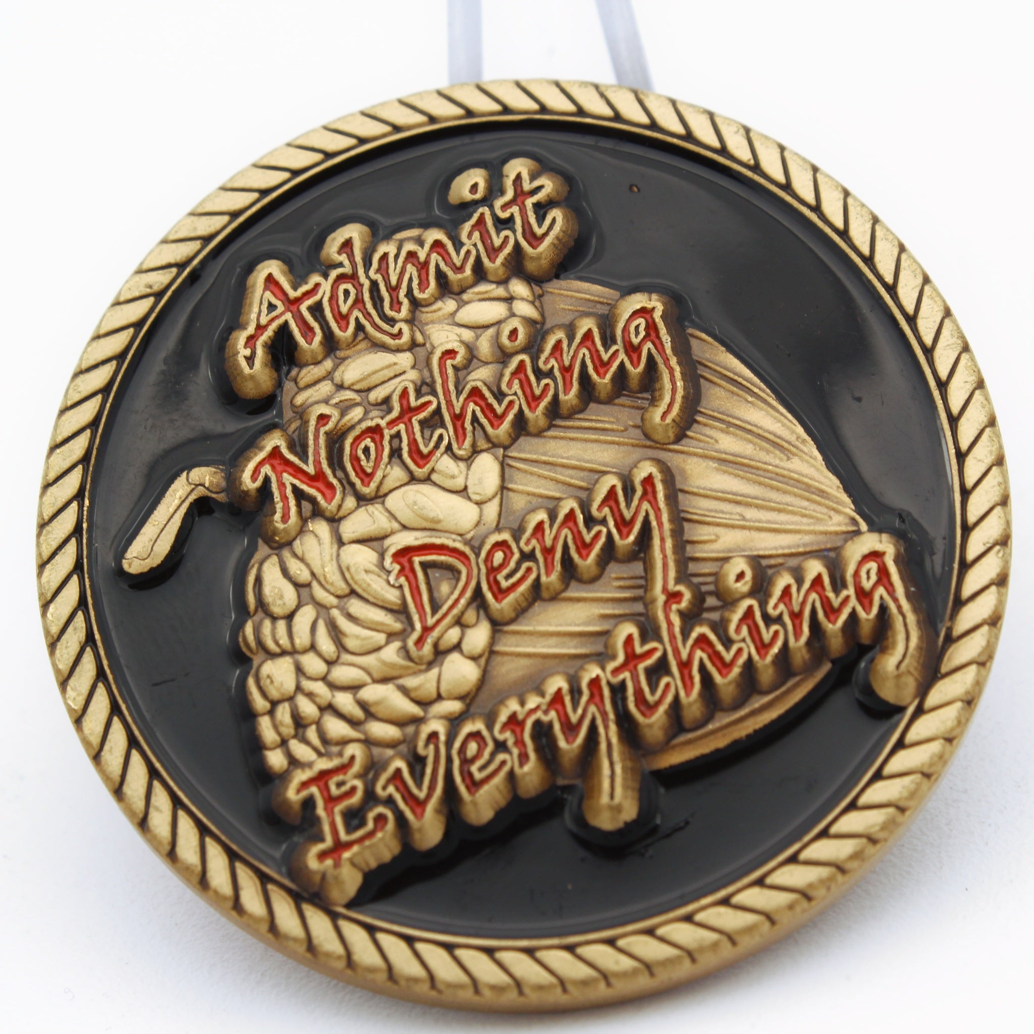 CIA “Secret Squirrel” Admit Nothing Deny Everything Challenge Coin 1.75in Copper