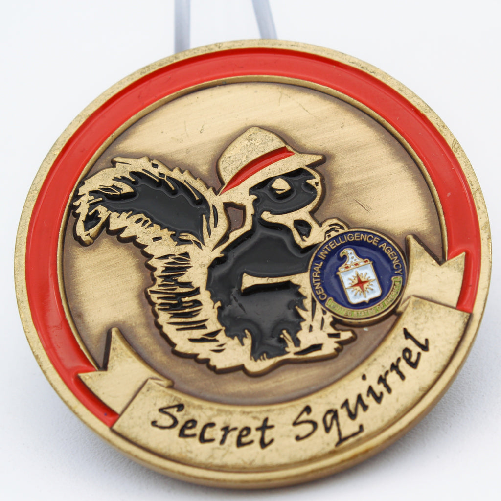 CIA “Secret Squirrel” Admit Nothing Deny Everything Challenge Coin 1.75in Copper