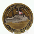 KNM Hinnøy M343 Norwegian Coast Guard Challenge Coin – Bronze 1.6 Inch - Pre-Owned