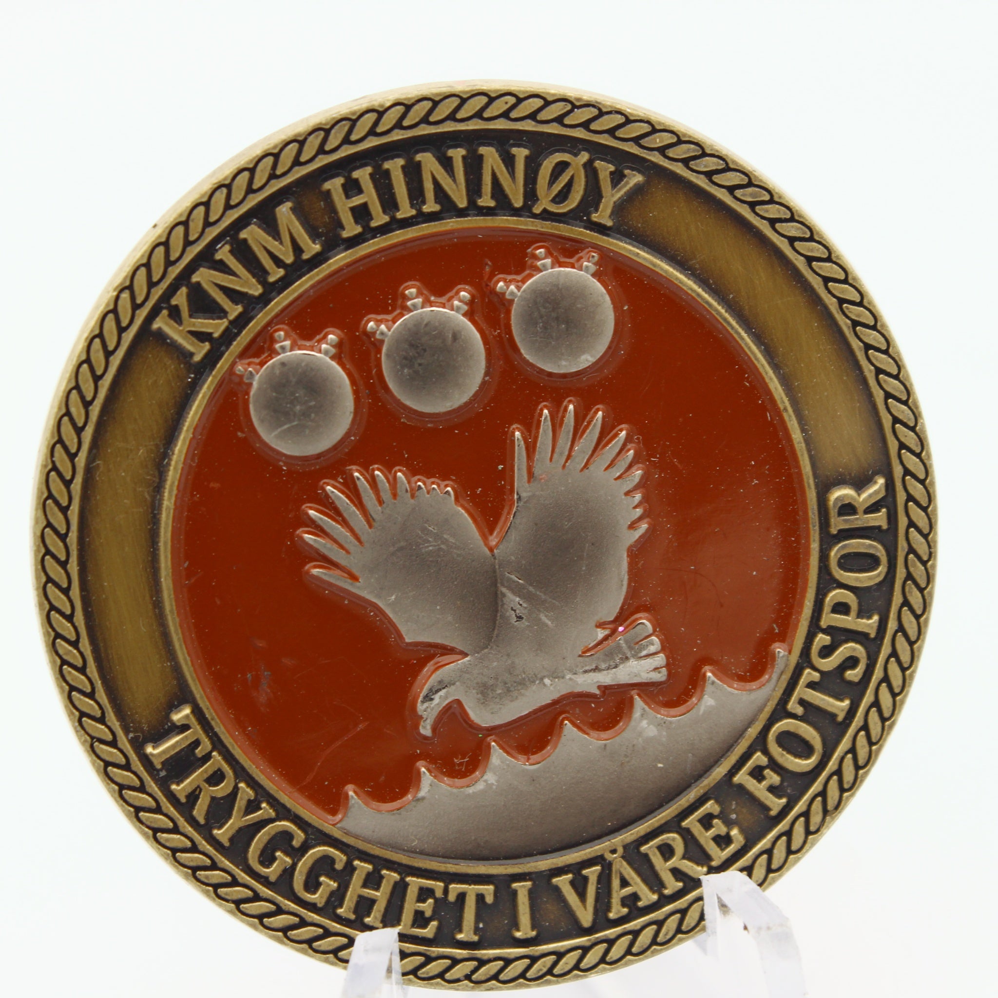 KNM Hinnøy M343 Norwegian Coast Guard Challenge Coin – Bronze 1.6 Inch - Pre-Owned