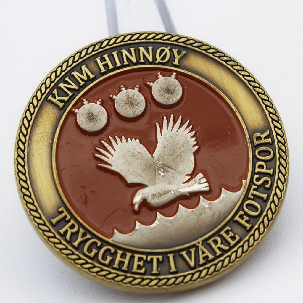 KNM Hinnøy M343 Norwegian Coast Guard Challenge Coin – Bronze 1.6 Inch - Pre-Owned