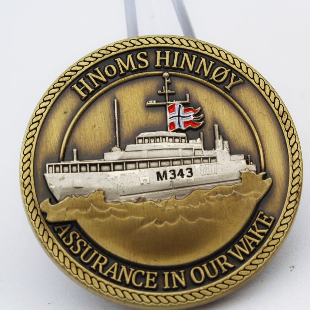 KNM Hinnøy M343 Norwegian Coast Guard Challenge Coin – Bronze 1.6 Inch - Pre-Owned