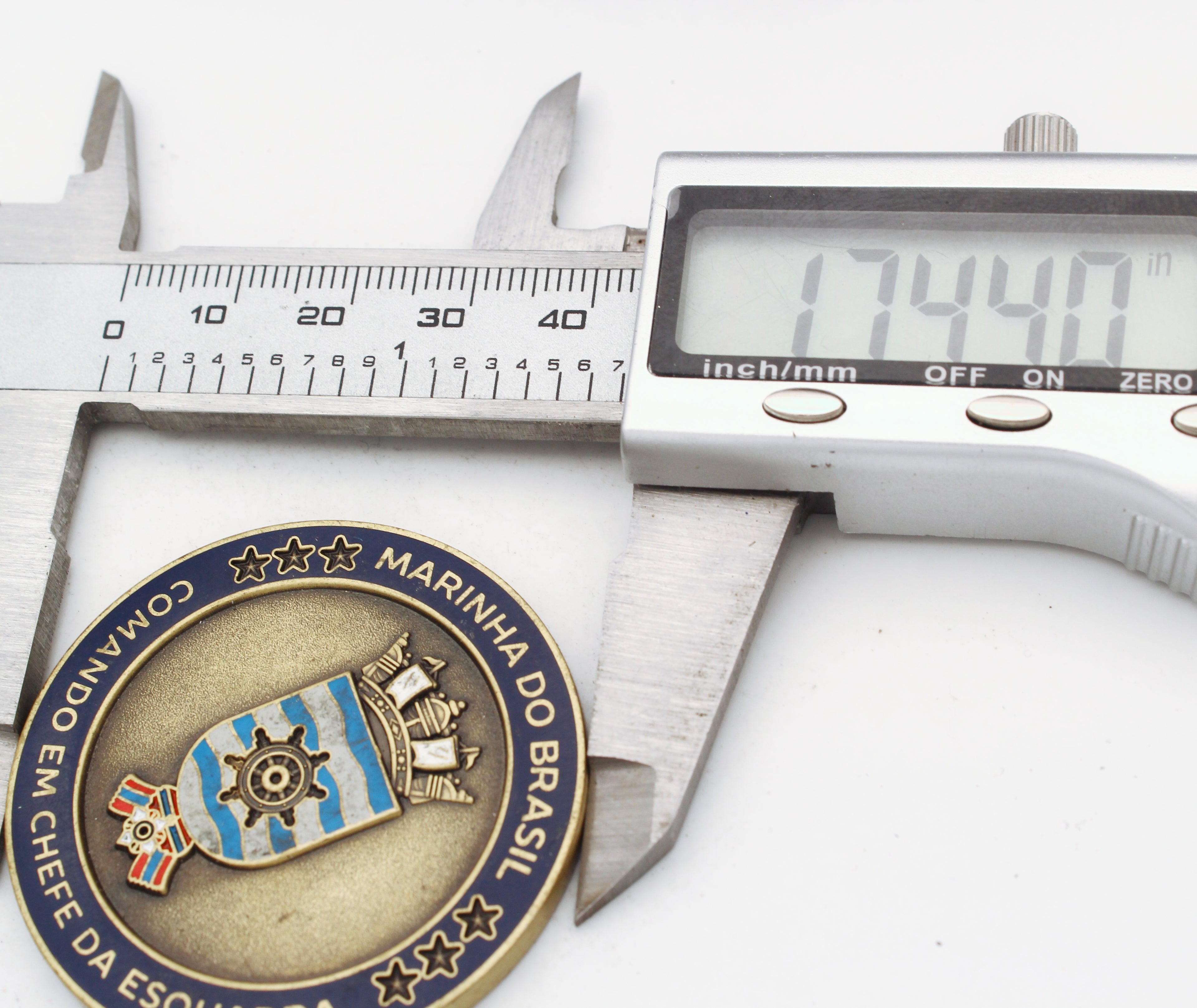 Marinha do Brasil Challenge Coin – Comando em Chefe da Esquadra – Bronze 1.75" - Pre-Owned