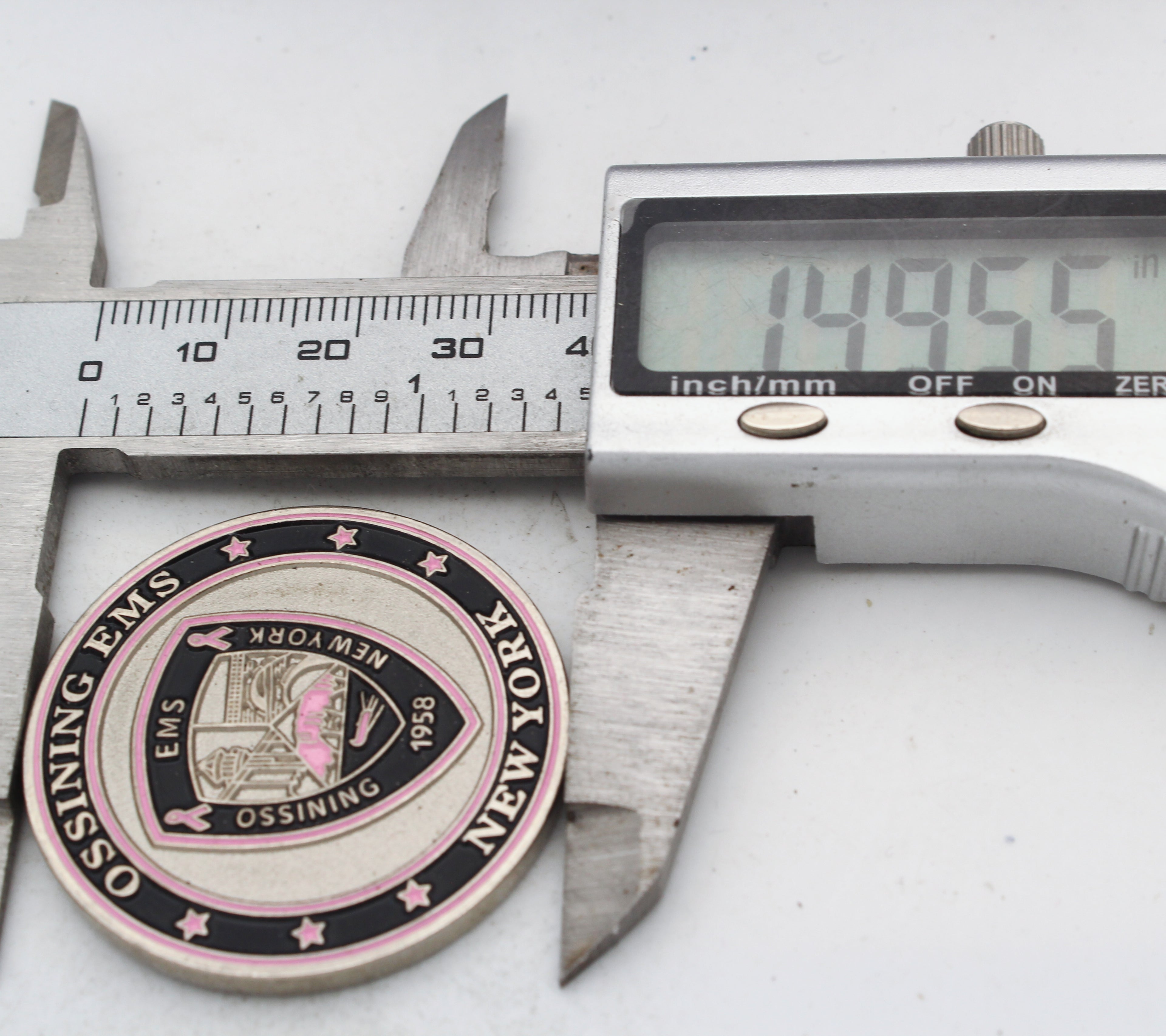 Ossining EMS New York Pink Patch Project Challenge Coin – 1.5” Copper Pre-Owned Collectible