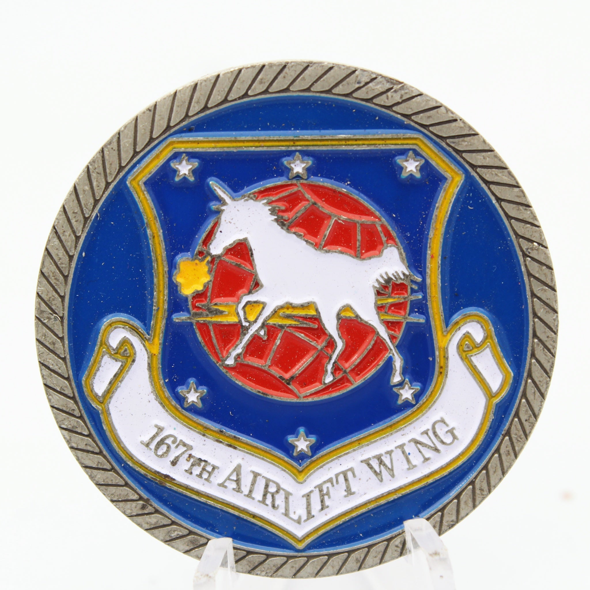 16th Airlift Wing Air National Guard Unicorn Challenge Coin – 1.6” Copper Pre-Owned Collectible