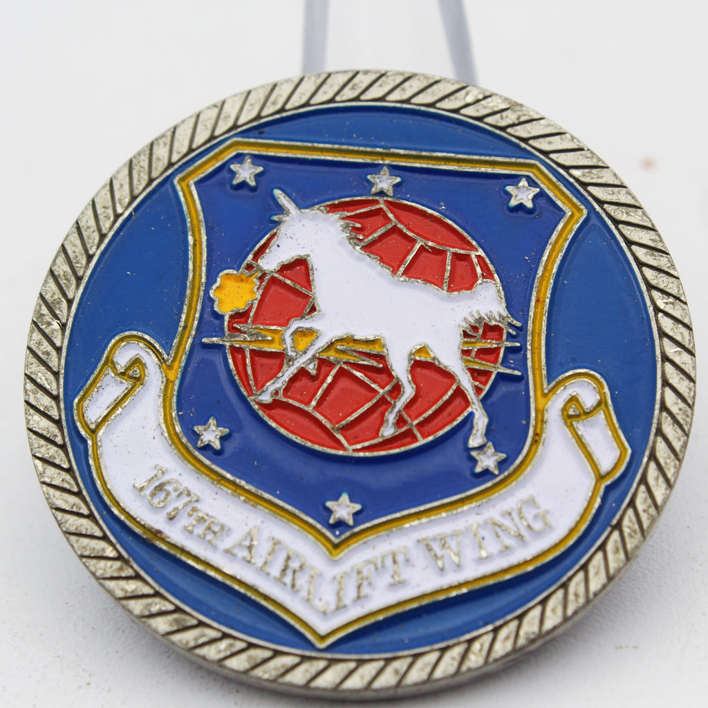 16th Airlift Wing Air National Guard Unicorn Challenge Coin – 1.6” Copper Pre-Owned Collectible
