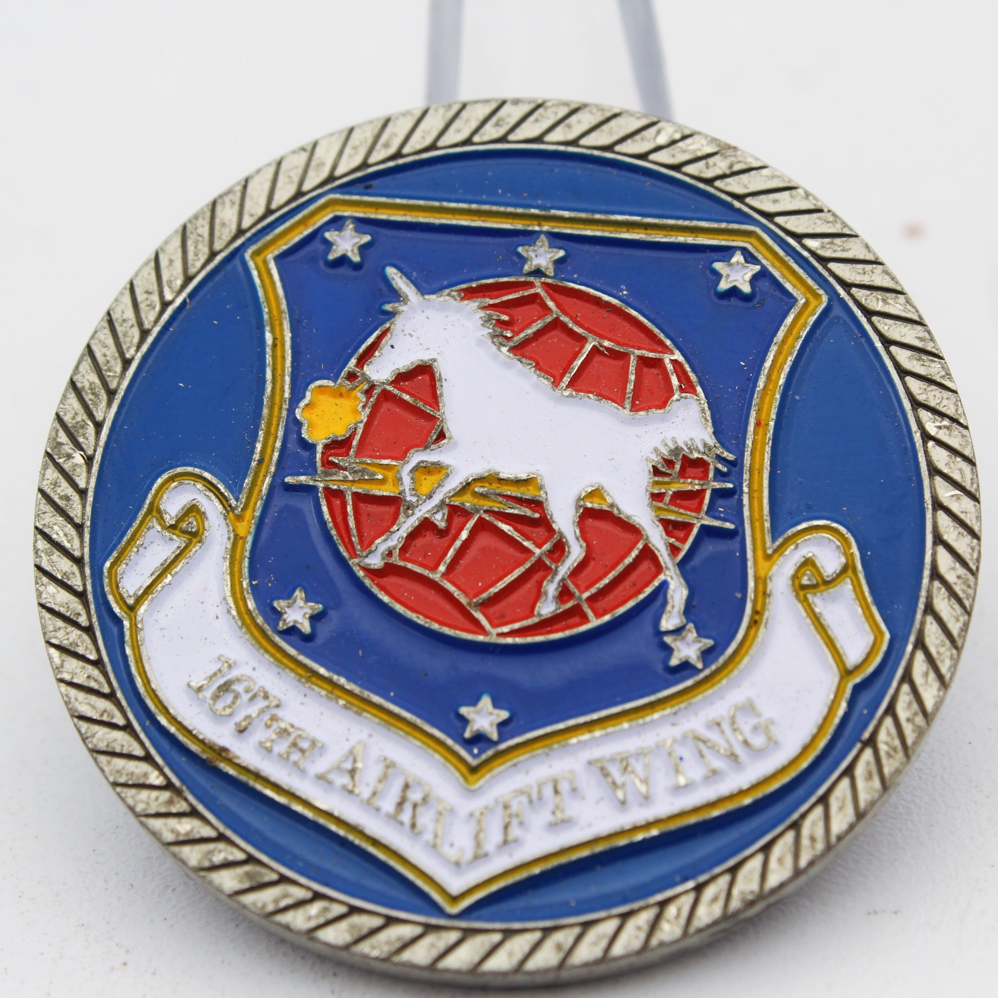 16th Airlift Wing Air National Guard Unicorn Challenge Coin – 1.6” Copper Pre-Owned Collectible