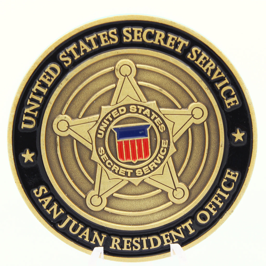 United States Secret Service San Juan Resident Office Puerto Rico Challenge Coin 2" Copper - Pre-Owned