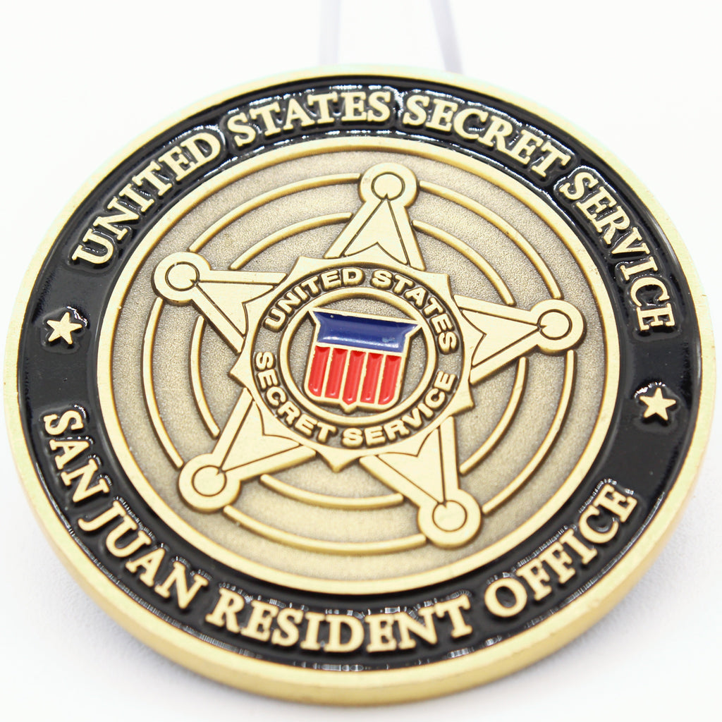 United States Secret Service San Juan Resident Office Puerto Rico Challenge Coin 2" Copper - Pre-Owned