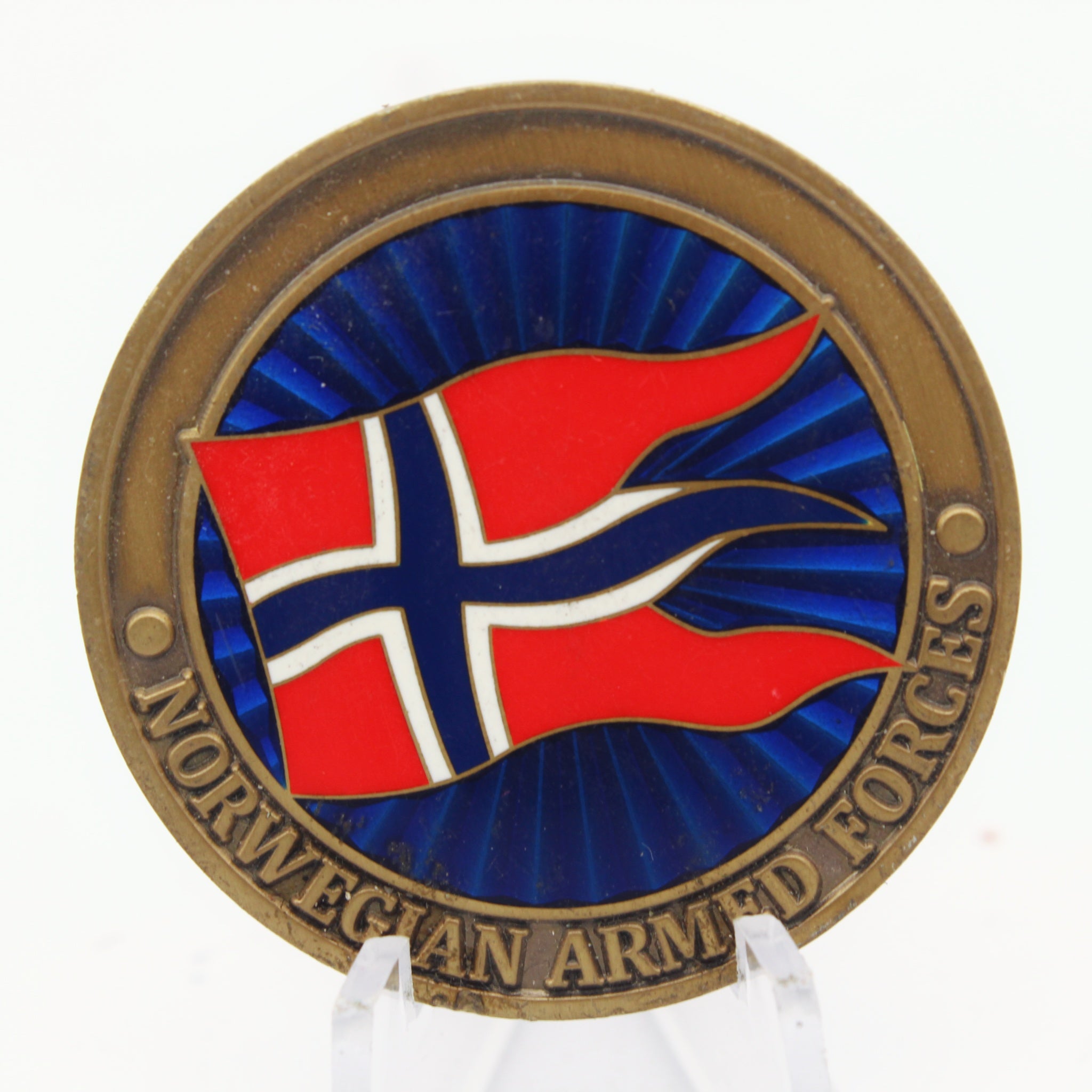 Royal Norwegian Navy Viking Longship Challenge Coin – Norwegian Armed Forces Collectible Pre-owned