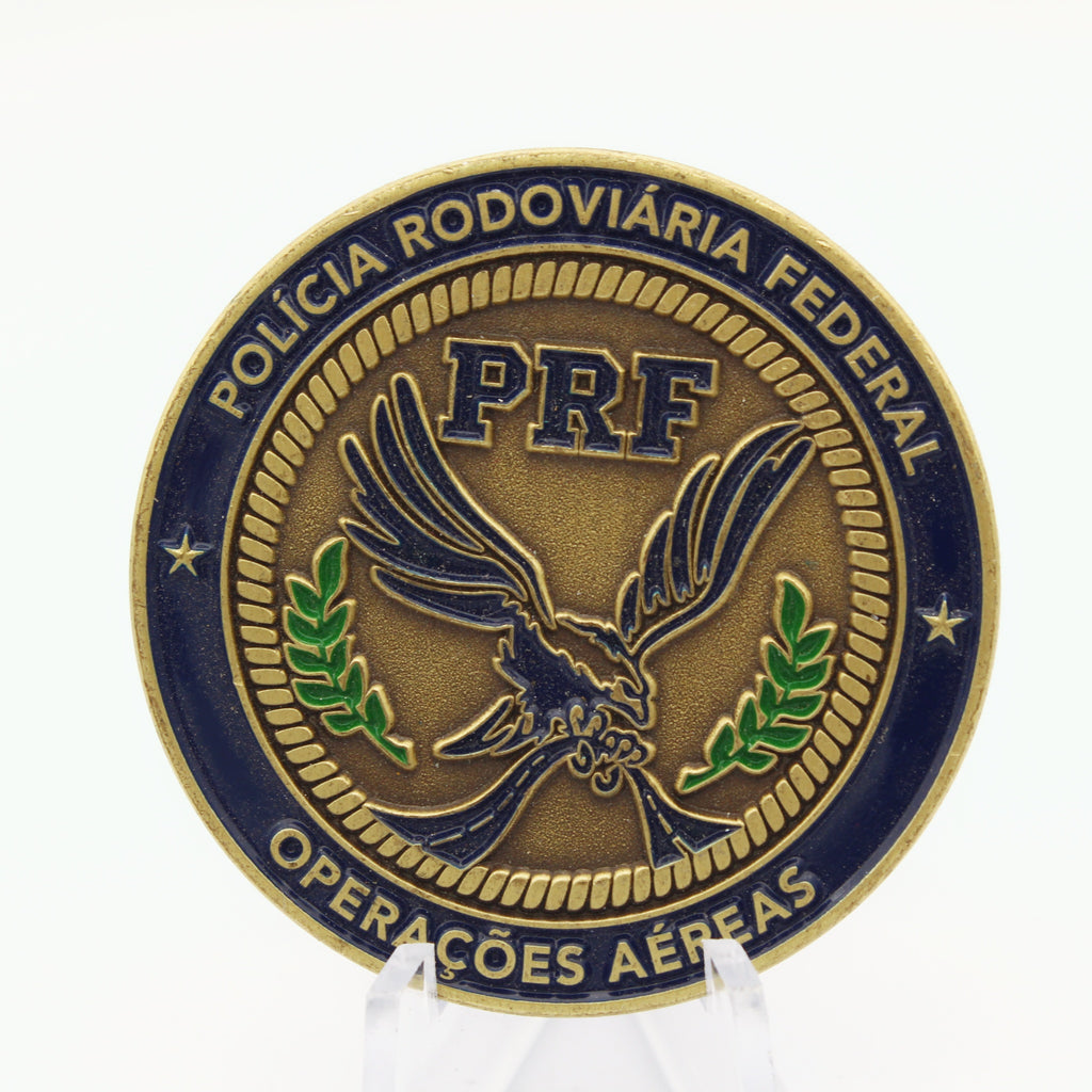 Polícia Rodoviária Federal PRF Aérea Operations Challenge Coin – 1.75" Copper - Pre-Owned