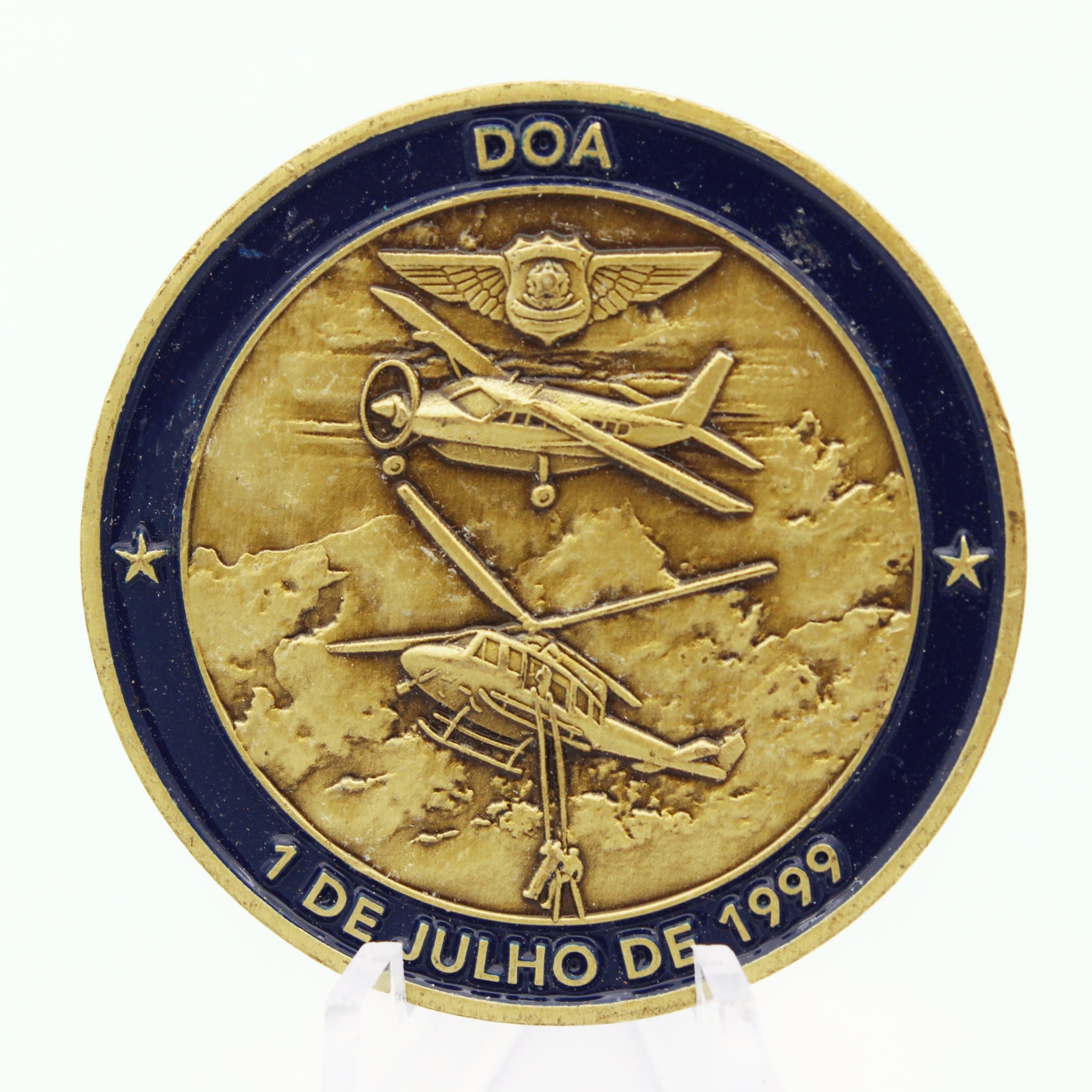 Polícia Rodoviária Federal PRF Aérea Operations Challenge Coin – 1.75" Copper - Pre-Owned