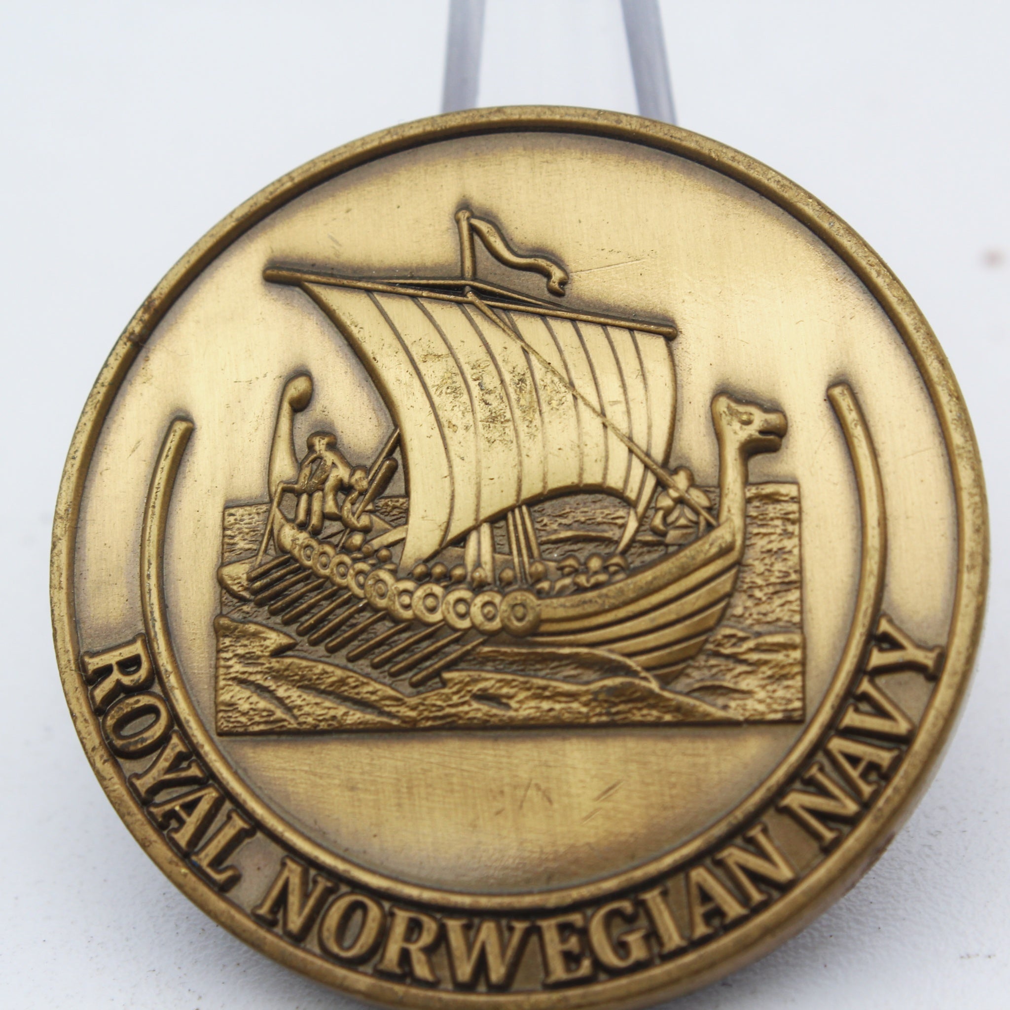 Royal Norwegian Navy Viking Longship Challenge Coin – Norwegian Armed Forces Collectible Pre-owned