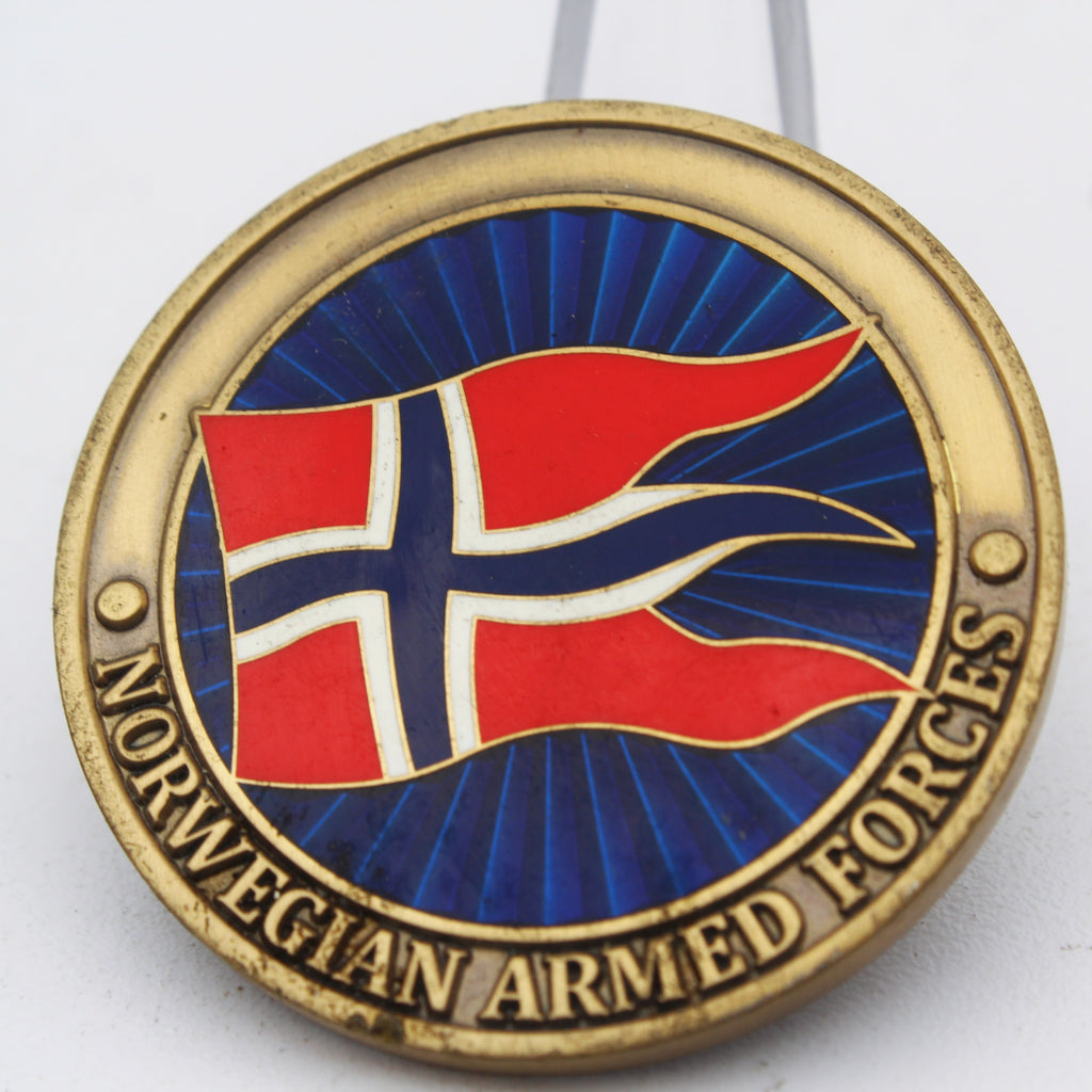 Royal Norwegian Navy Viking Longship Challenge Coin – Norwegian Armed Forces Collectible Pre-owned