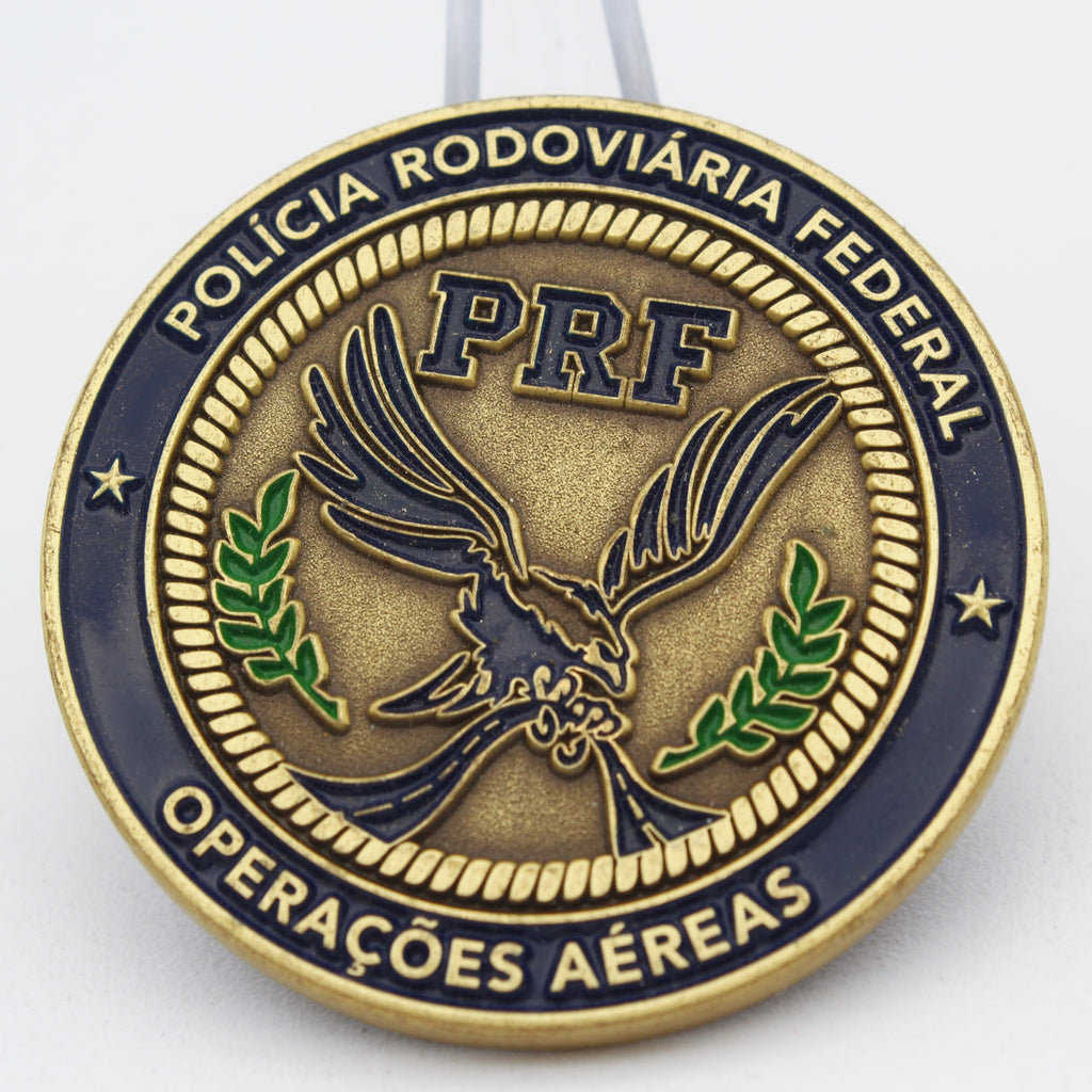 Polícia Rodoviária Federal PRF Aérea Operations Challenge Coin – 1.75" Copper - Pre-Owned