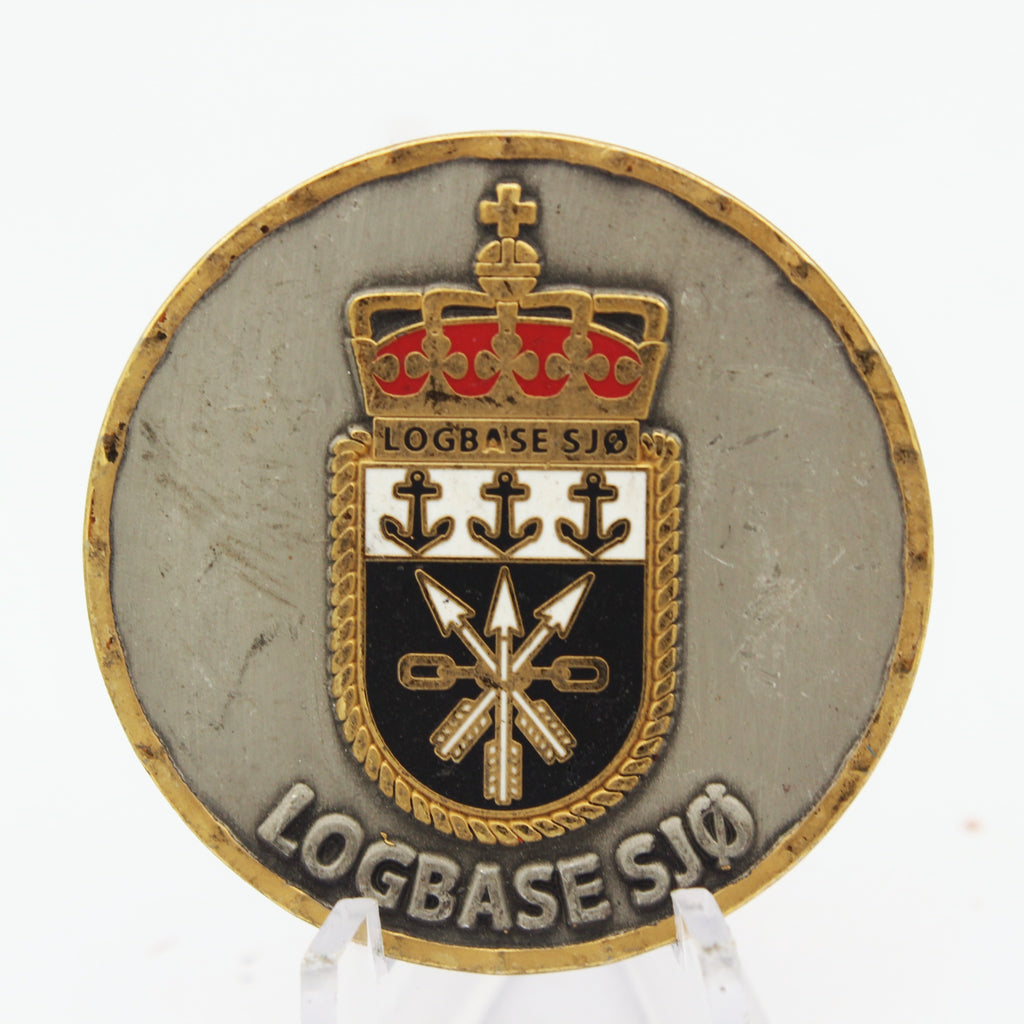 Norwegian Logbase Sjø Maritime Combat Service Support Challenge Coin – 1.5 Inch Copper Collectible Pre-owned