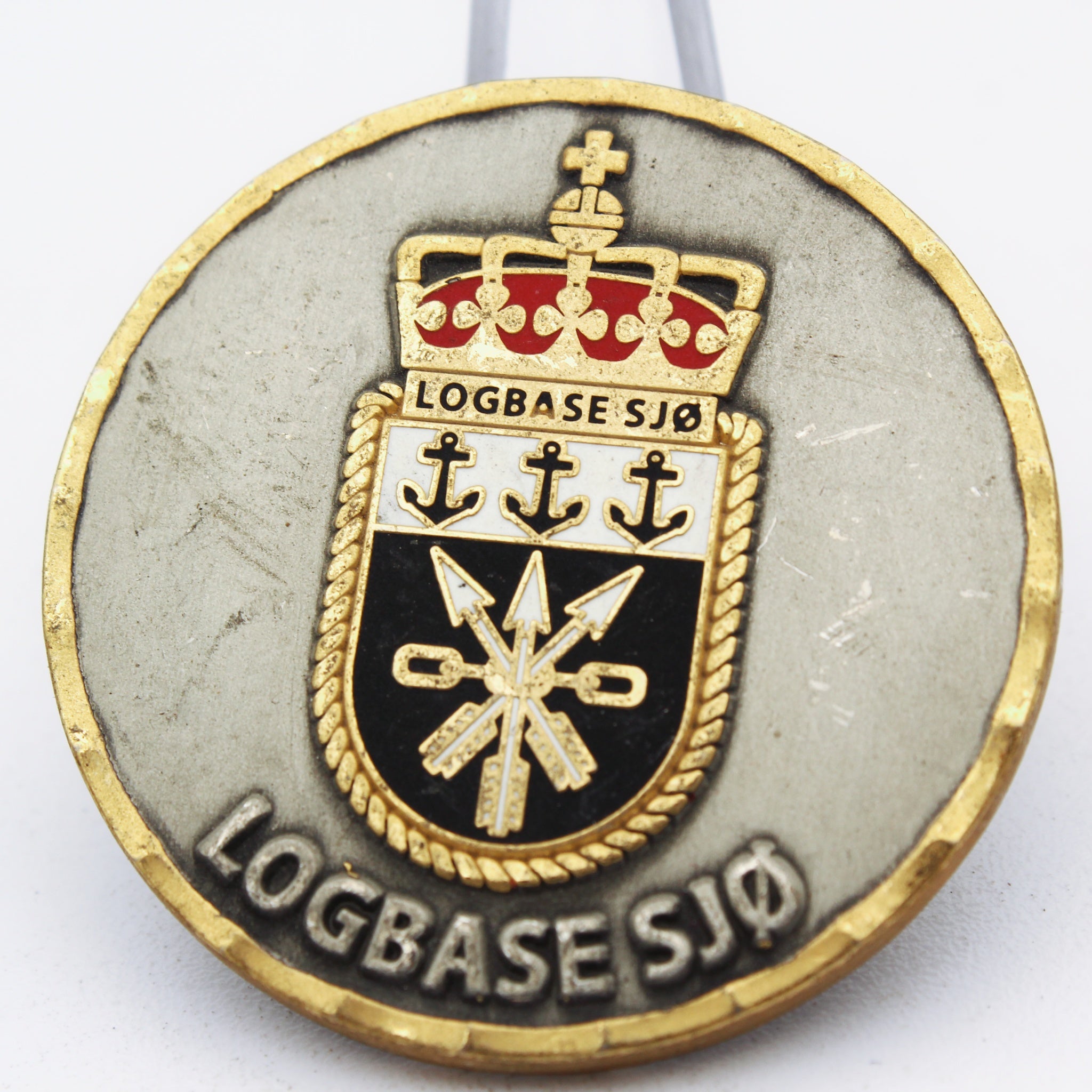 Norwegian Logbase Sjø Maritime Combat Service Support Challenge Coin – 1.5 Inch Copper Collectible Pre-owned