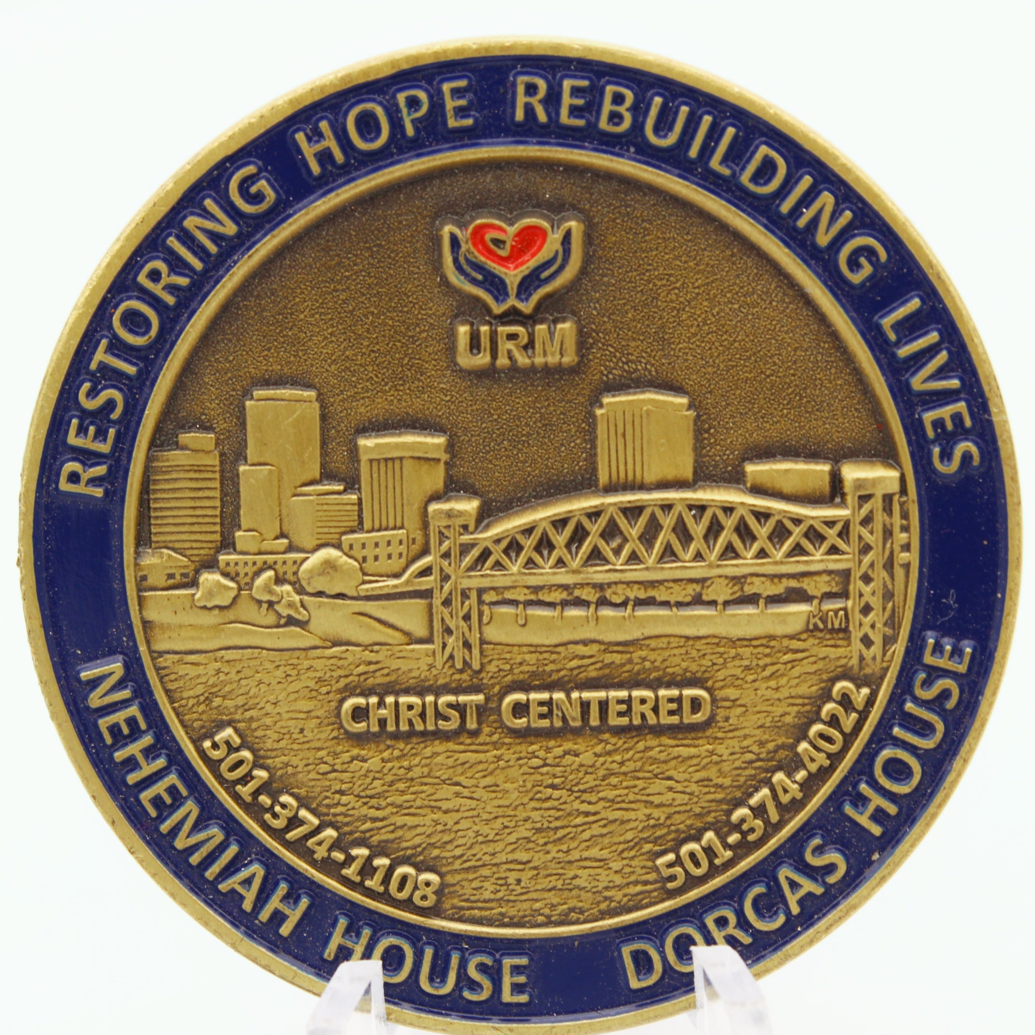 Union Rescue Mission "Restoring Hope Rebuilding Lives" Bronze Challenge Coin 1.75" - Pre-Owned