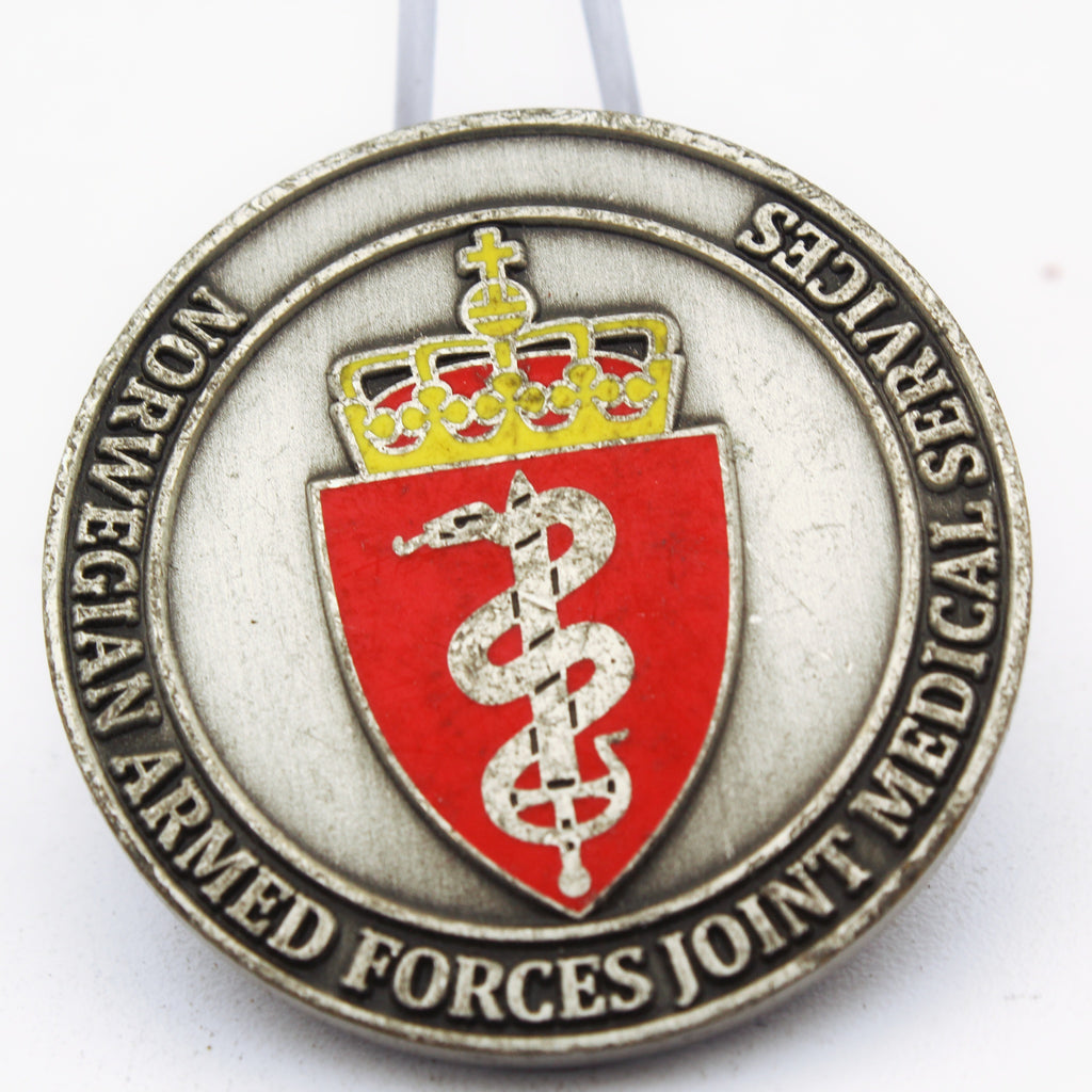 Norwegian Armed Forces Joint Medical Services Surgeon General Challenge Coin – 1.5 Inch Copper Collectible Pre-owned