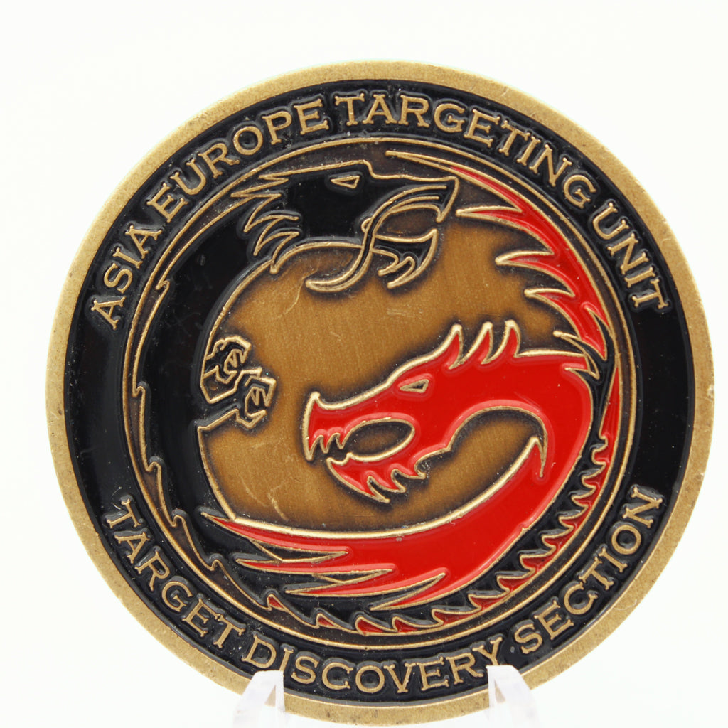 FBI Counterterrorism Division Asia Europe Targeting Unit Challenge Coin 1.75" Copper - Pre-Owned