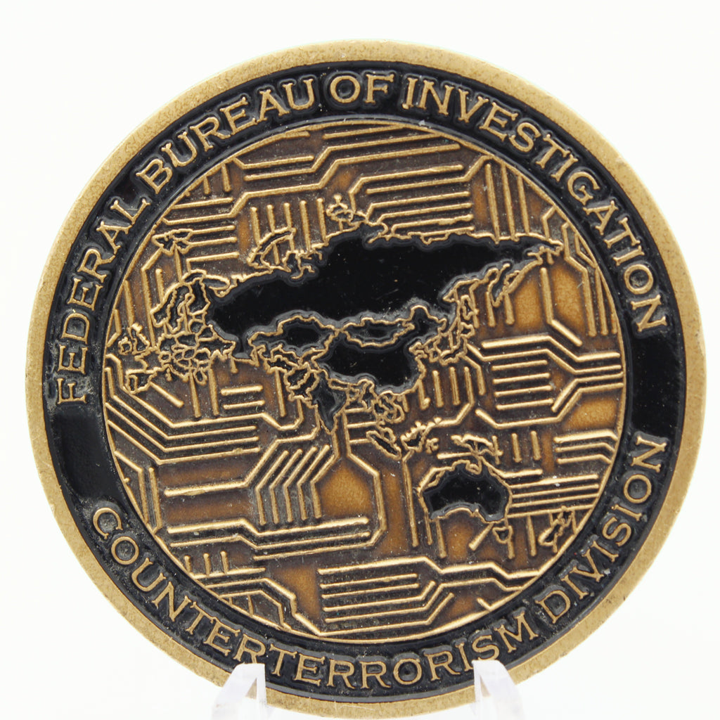 FBI Counterterrorism Division Asia Europe Targeting Unit Challenge Coin 1.75" Copper - Pre-Owned