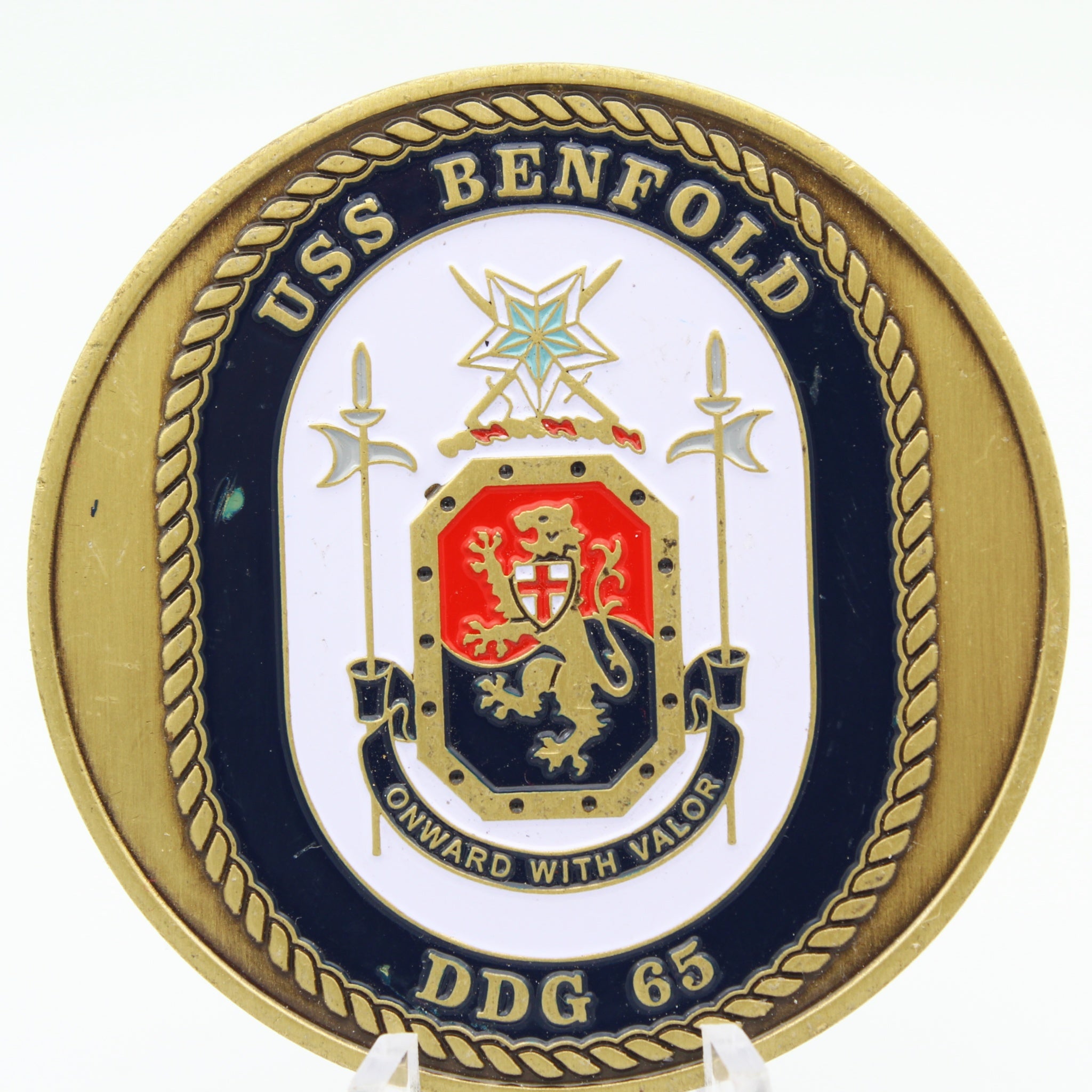 USS Benfold DDG-65 Commanding Officer Challenge Coin – 2 Inch Bronze - Pre-Owned