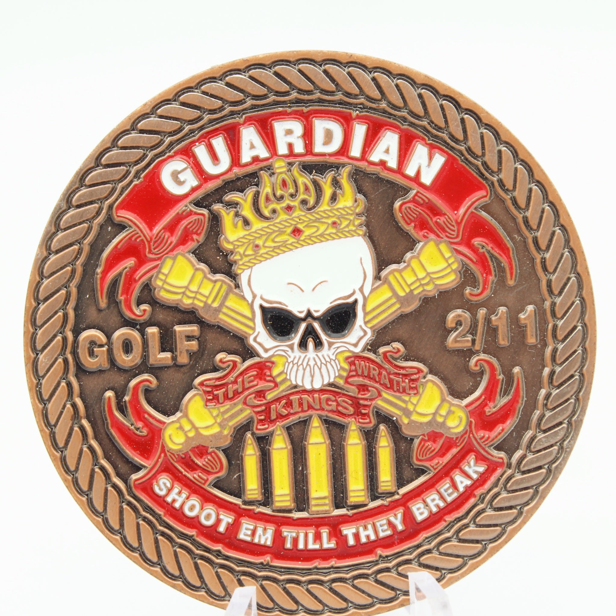 USMC Marine Corps 2nd Battalion, 11th Marines "Golf" Challenge Coin – 2" Copper - Pre-Owned