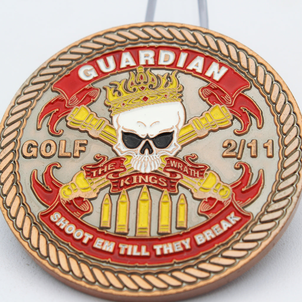 USMC Marine Corps 2nd Battalion, 11th Marines "Golf" Challenge Coin – 2" Copper - Pre-Owned