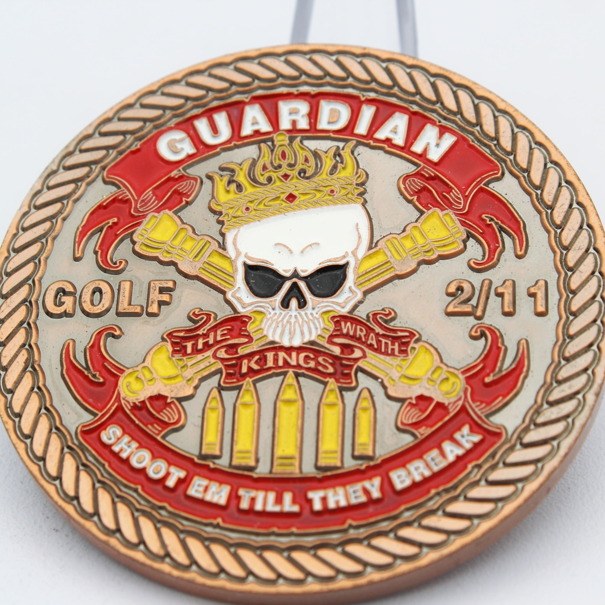 USMC Marine Corps 2nd Battalion, 11th Marines "Golf" Challenge Coin – 2" Copper - Pre-Owned