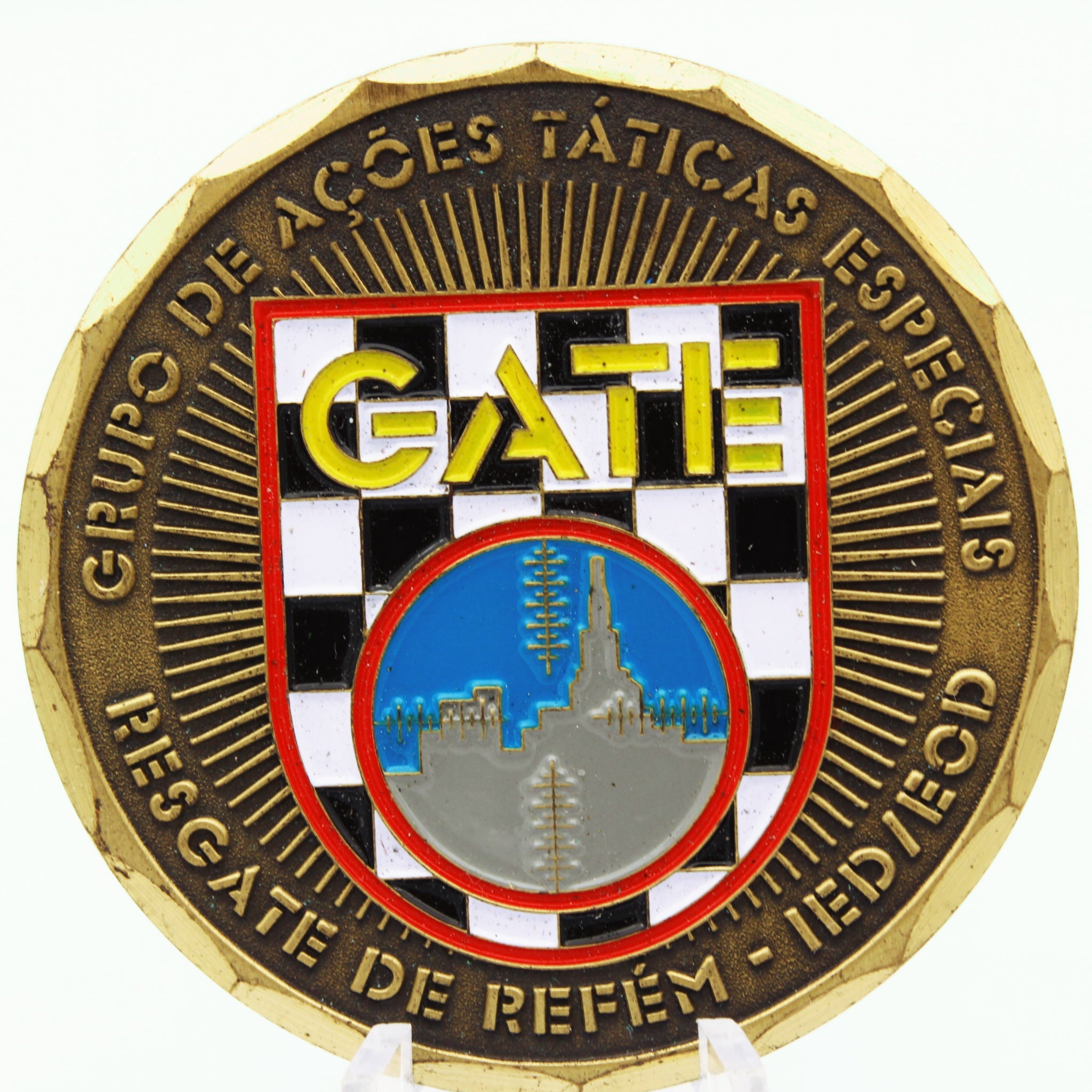 Brazil GATE Contra Terror Tactical Special Actions Challenge Coin 2" - Pre-Owned