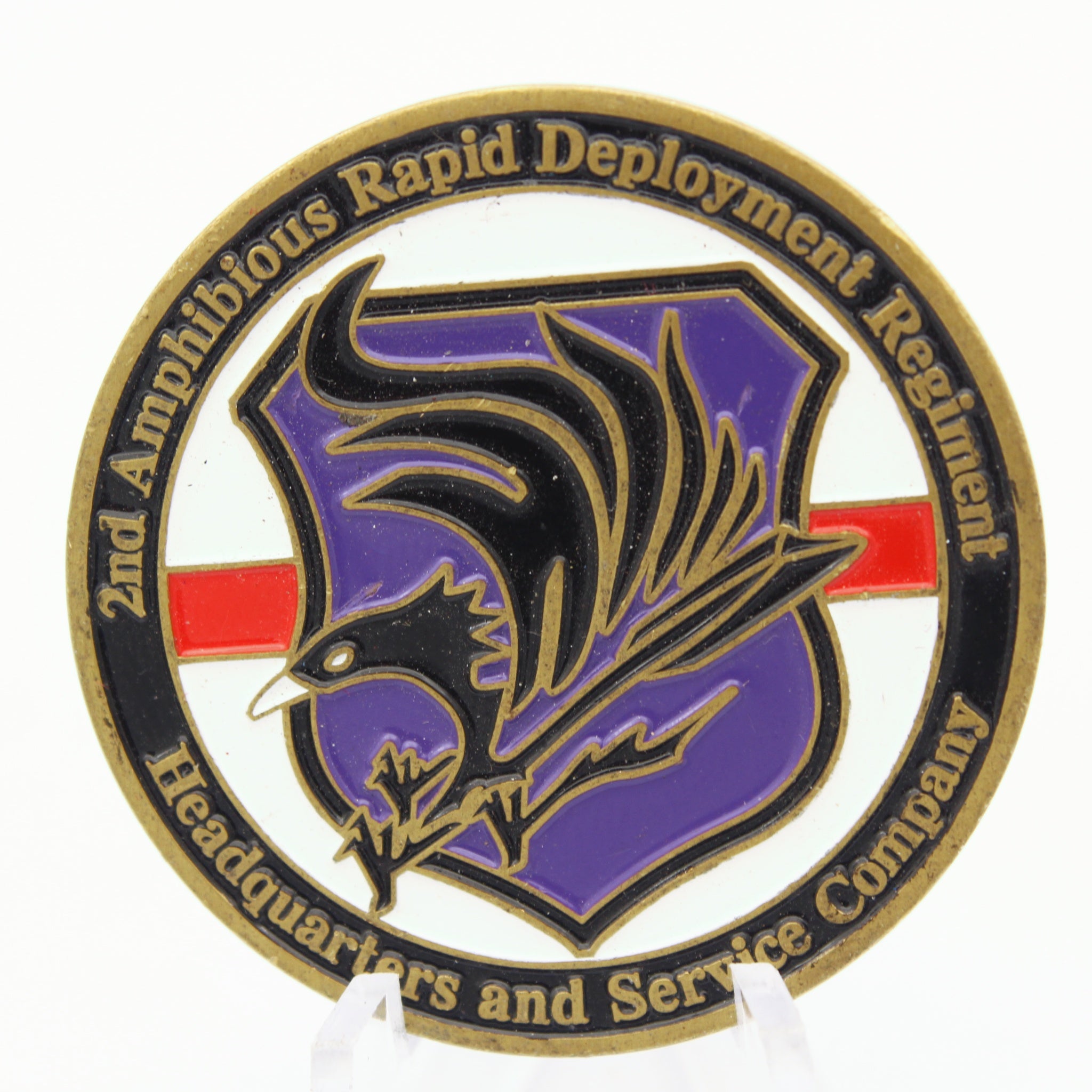 JGSDF Rapid Deployment Regiment Challenge Coin – 2nd Amphibious Regiment HQ & Service Company 1.5" Copper - Pre-Owned