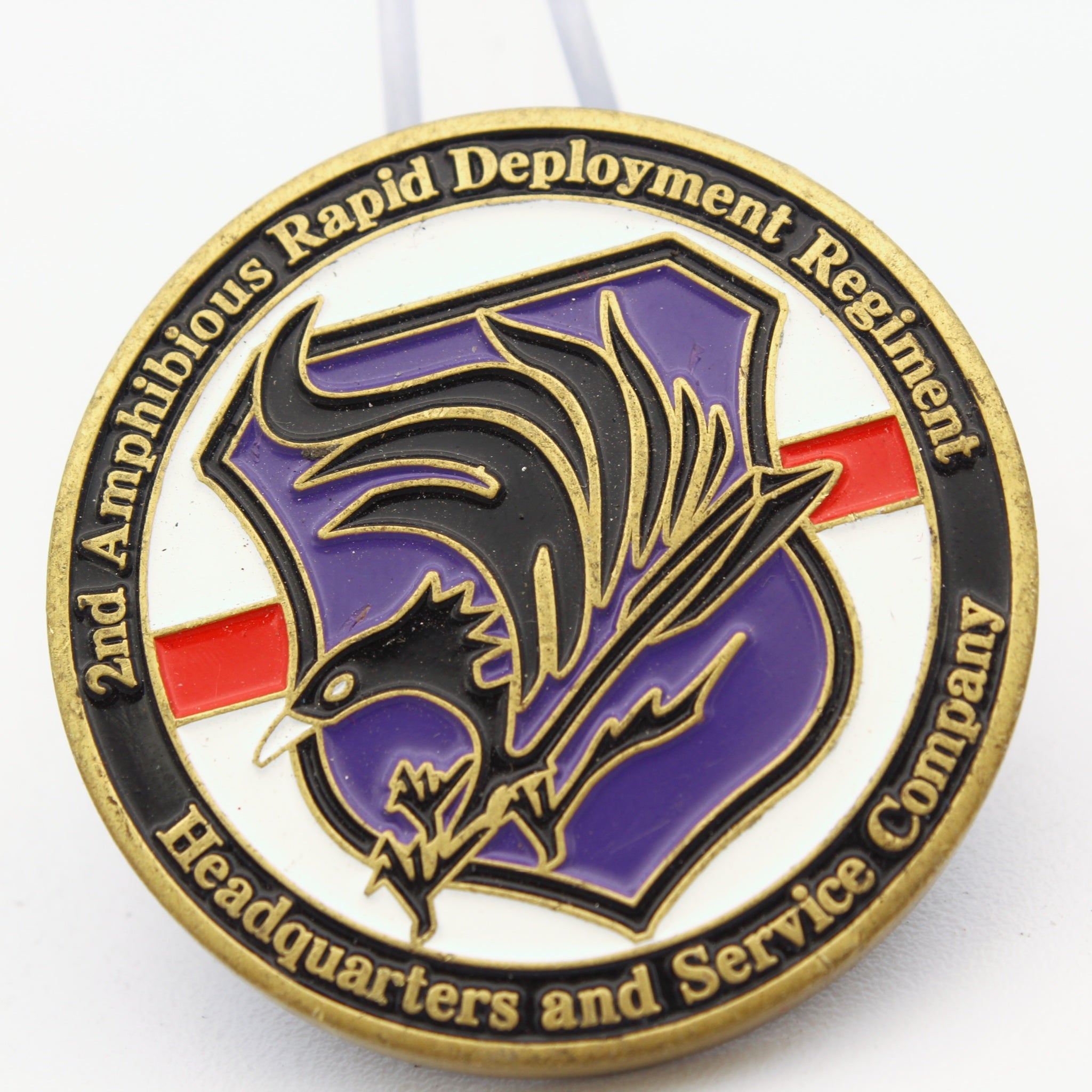 JGSDF Rapid Deployment Regiment Challenge Coin – 2nd Amphibious Regiment HQ & Service Company 1.5" Copper - Pre-Owned
