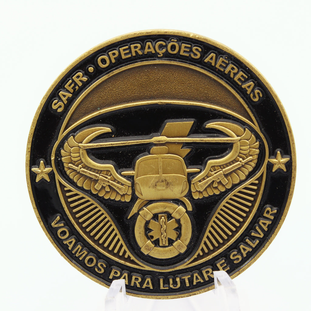 Polícia Civil RJ CORE Air Operations Challenge Coin – Serviço Aeropolicial (Operações Aéreas) 1.65" Copper - Pre-Owned
