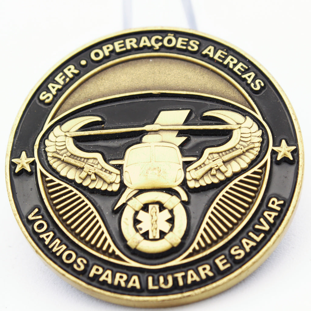 Polícia Civil RJ CORE Air Operations Challenge Coin – Serviço Aeropolicial (Operações Aéreas) 1.65" Copper - Pre-Owned