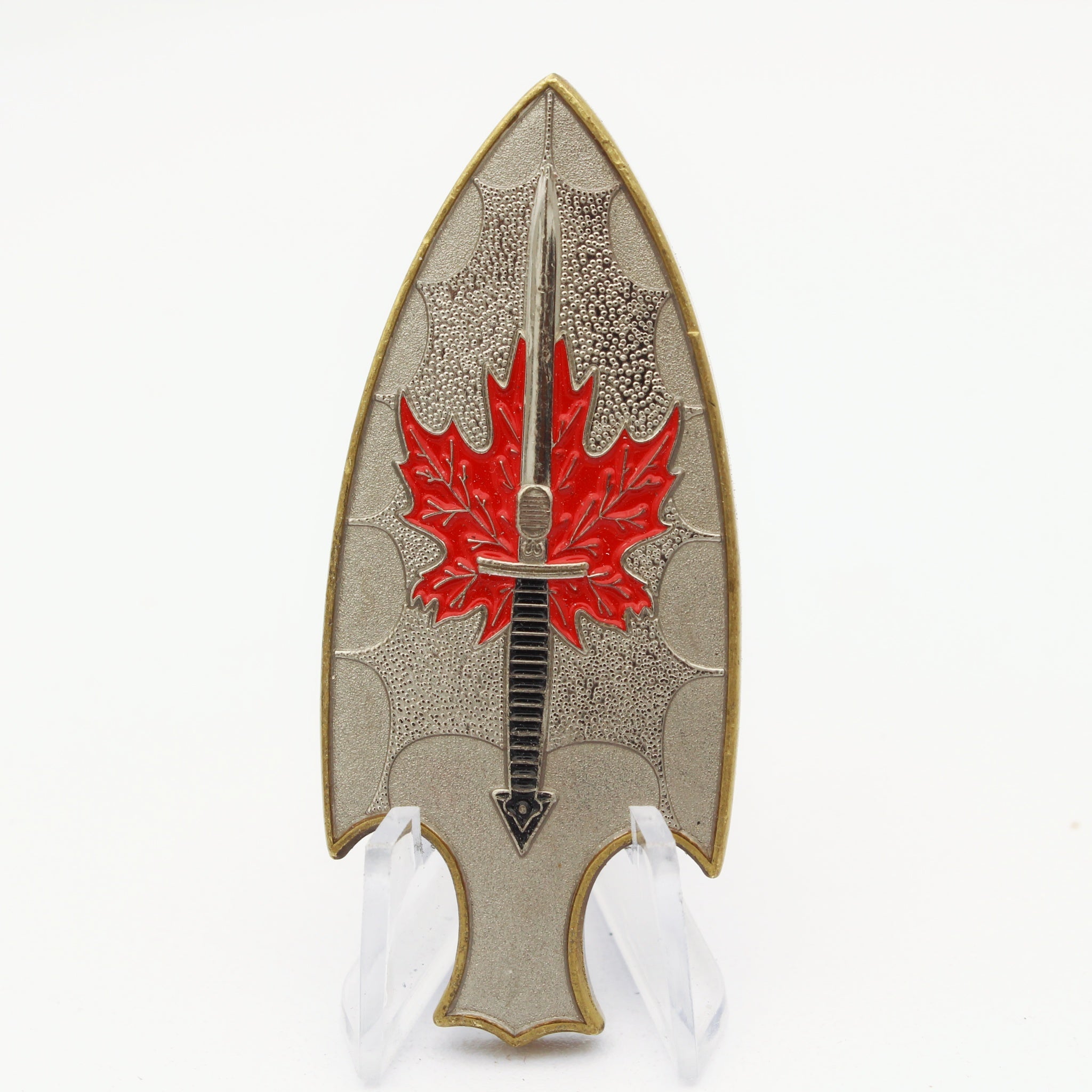 Canadian Special Operations Regiment Copper Arrowhead Tactical Challenge Coin -Winged Dagger & Maple Leaf – Operations Regiment - Pre-Owned