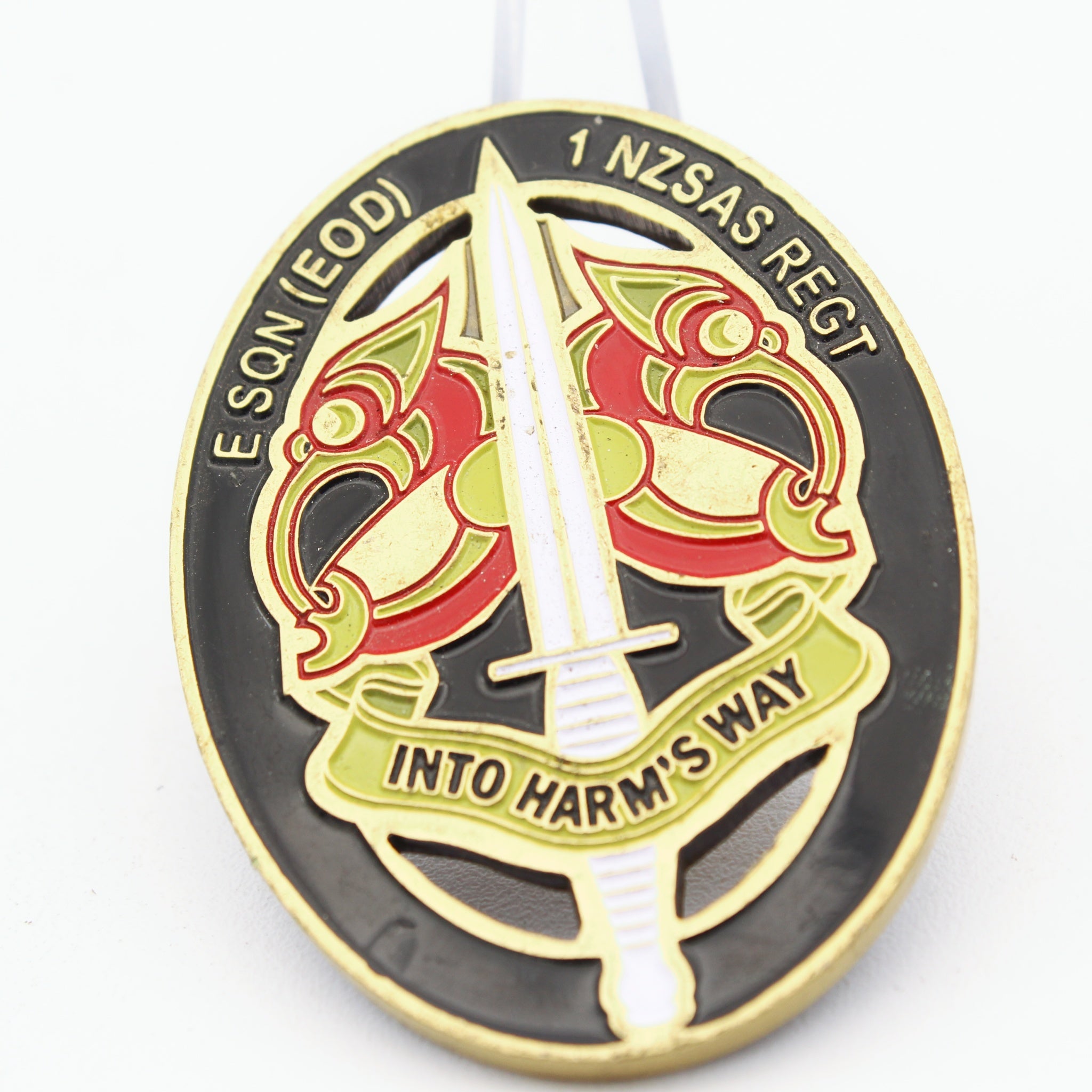 1 NZSAS Regt EOD Challenge Coin 2 Inch – "Into Harm's Way" | New Zealand Special Air Service - Pre-Owned