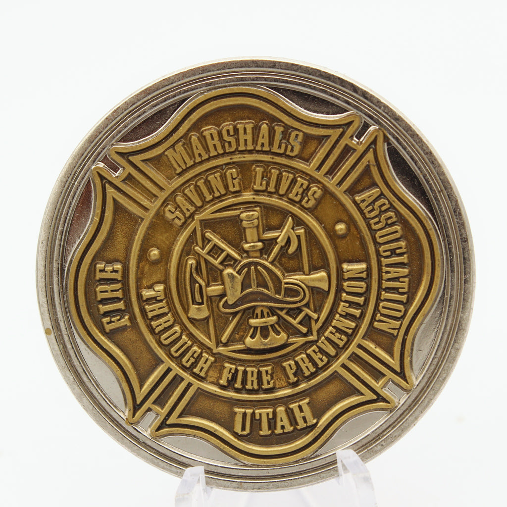 Utah Fire Prevention Challenge Coin 1.75″ – Firefighters Prayer Tribute - Pre-Owned