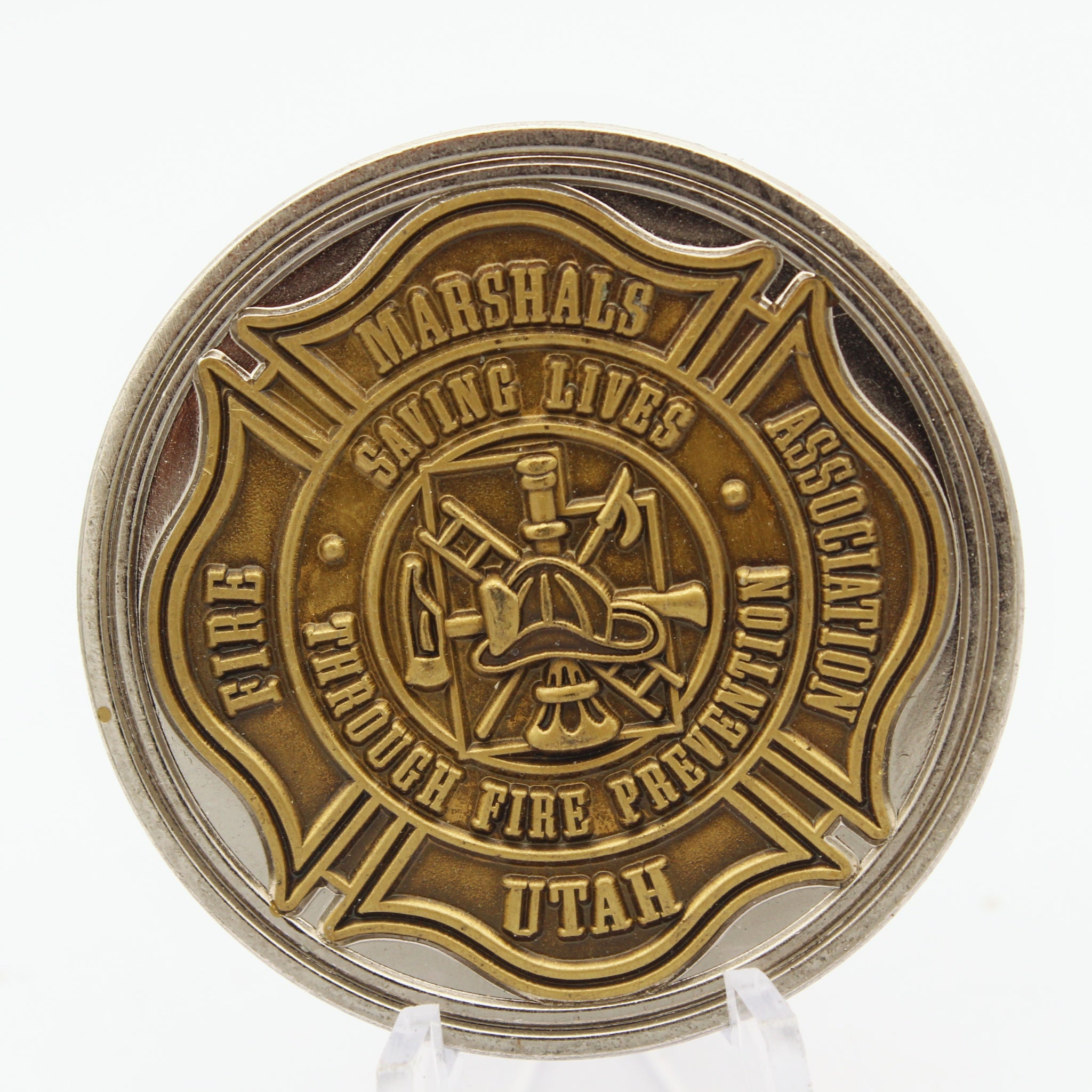 Utah Fire Prevention Challenge Coin 1.75″ – Firefighters Prayer Tribute - Pre-Owned