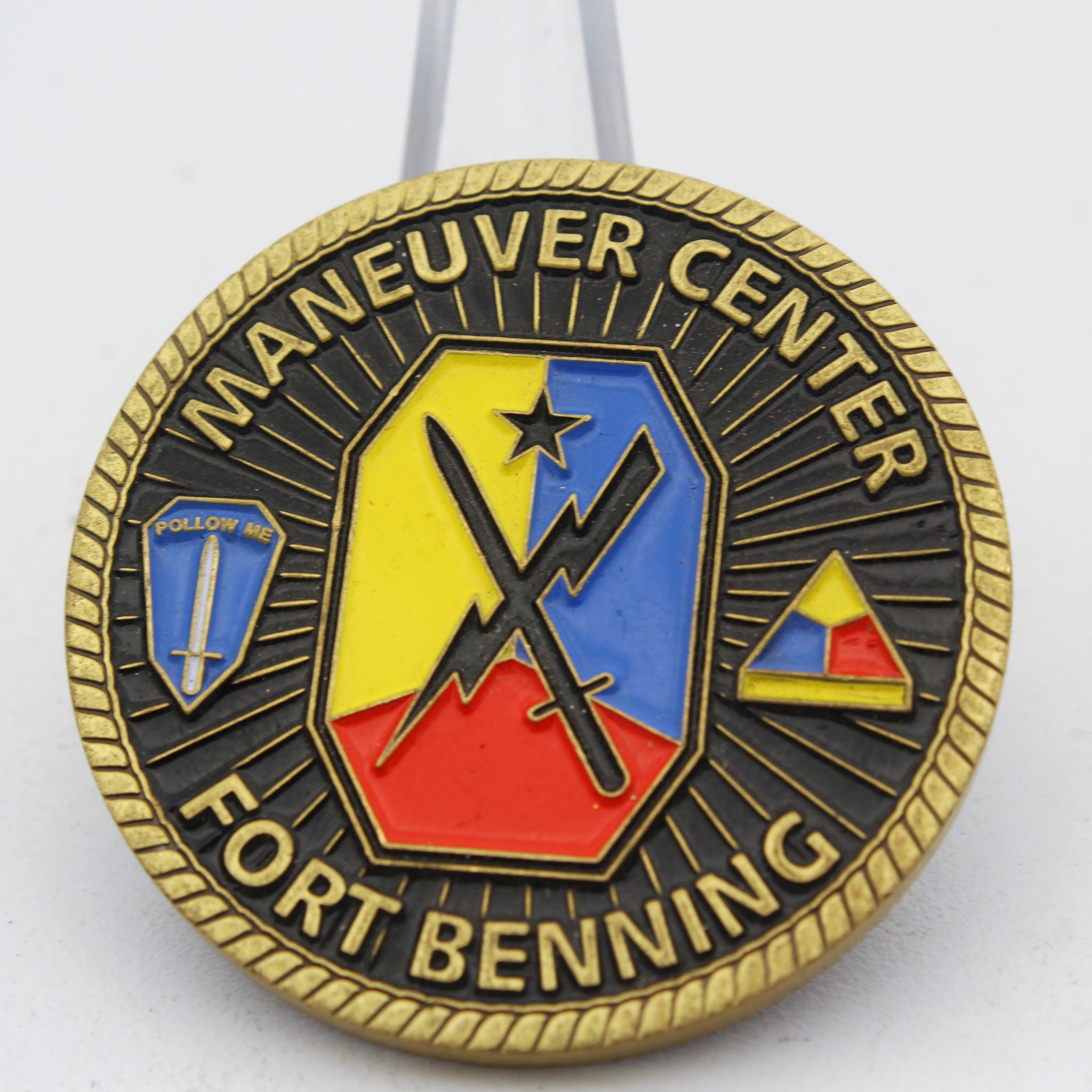 U.S. Army Maneuver Center Fort Benning Challenge Coin – Follow Me, 1.6” Copper Pre-Owned Collectible