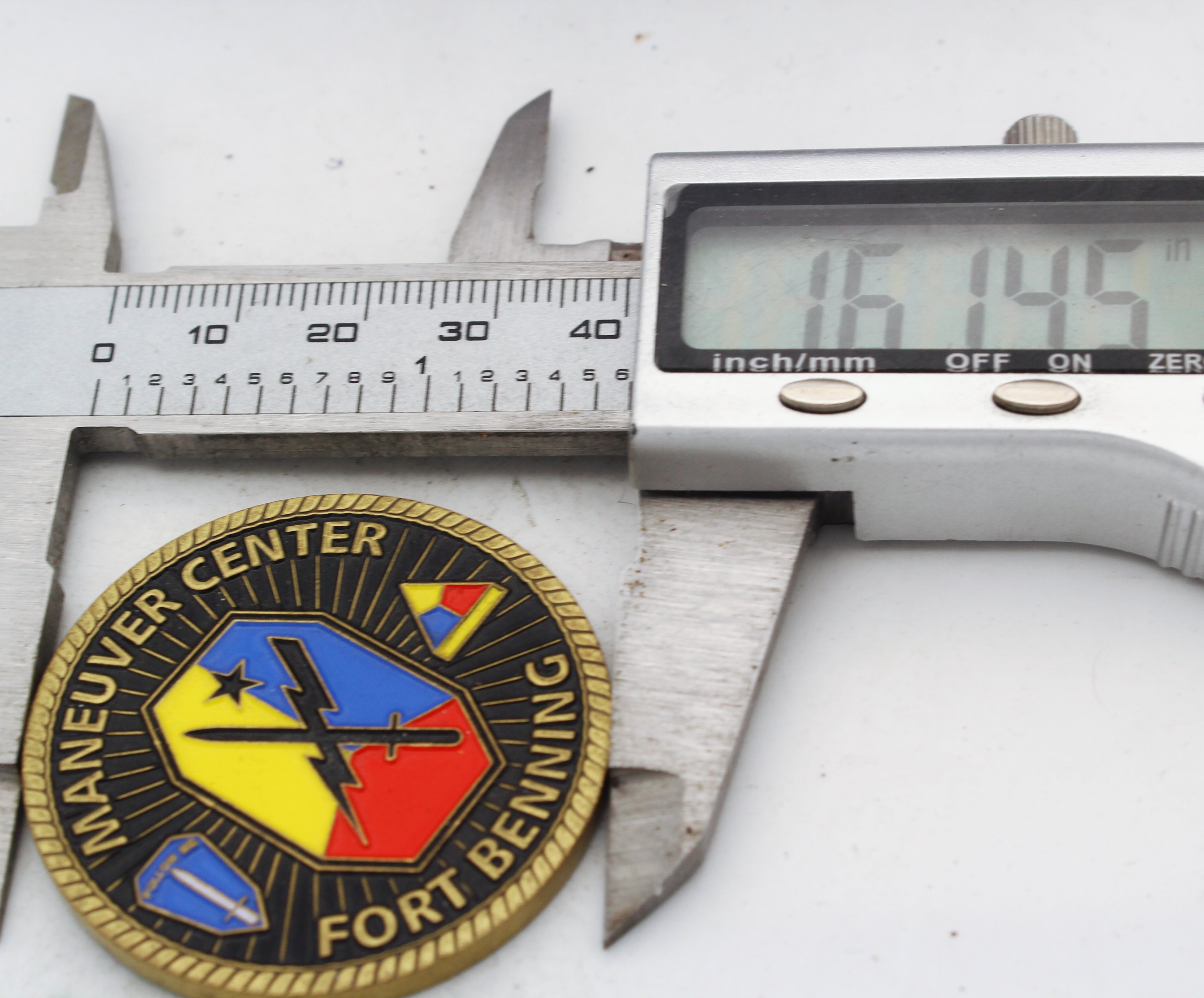 U.S. Army Maneuver Center Fort Benning Challenge Coin – Follow Me, 1.6” Copper Pre-Owned Collectible