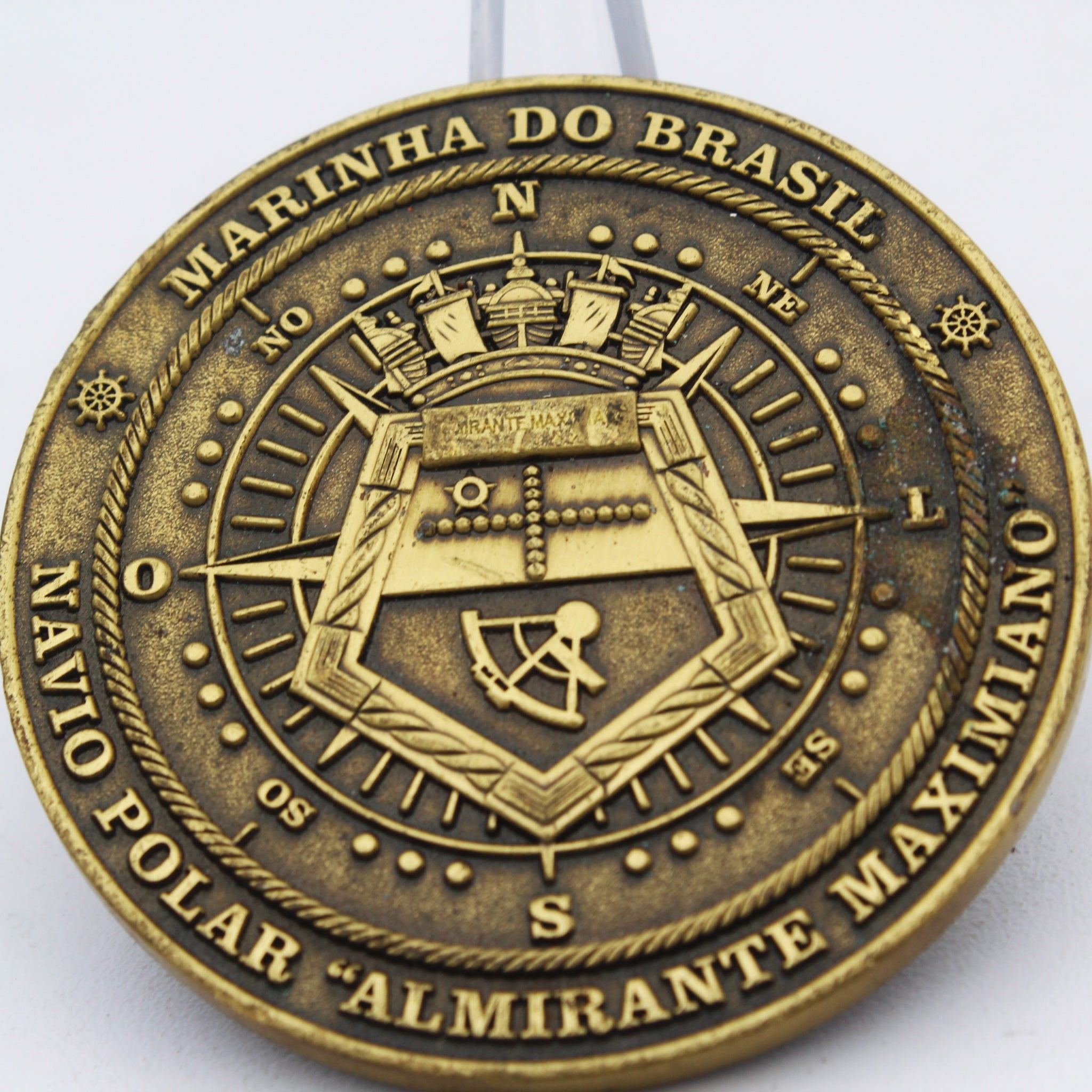 Brazilian Navy Antarctic Program Challenge Coin – NPo Almirante Maximiano, 2.0” Copper Collectible Pre-owned